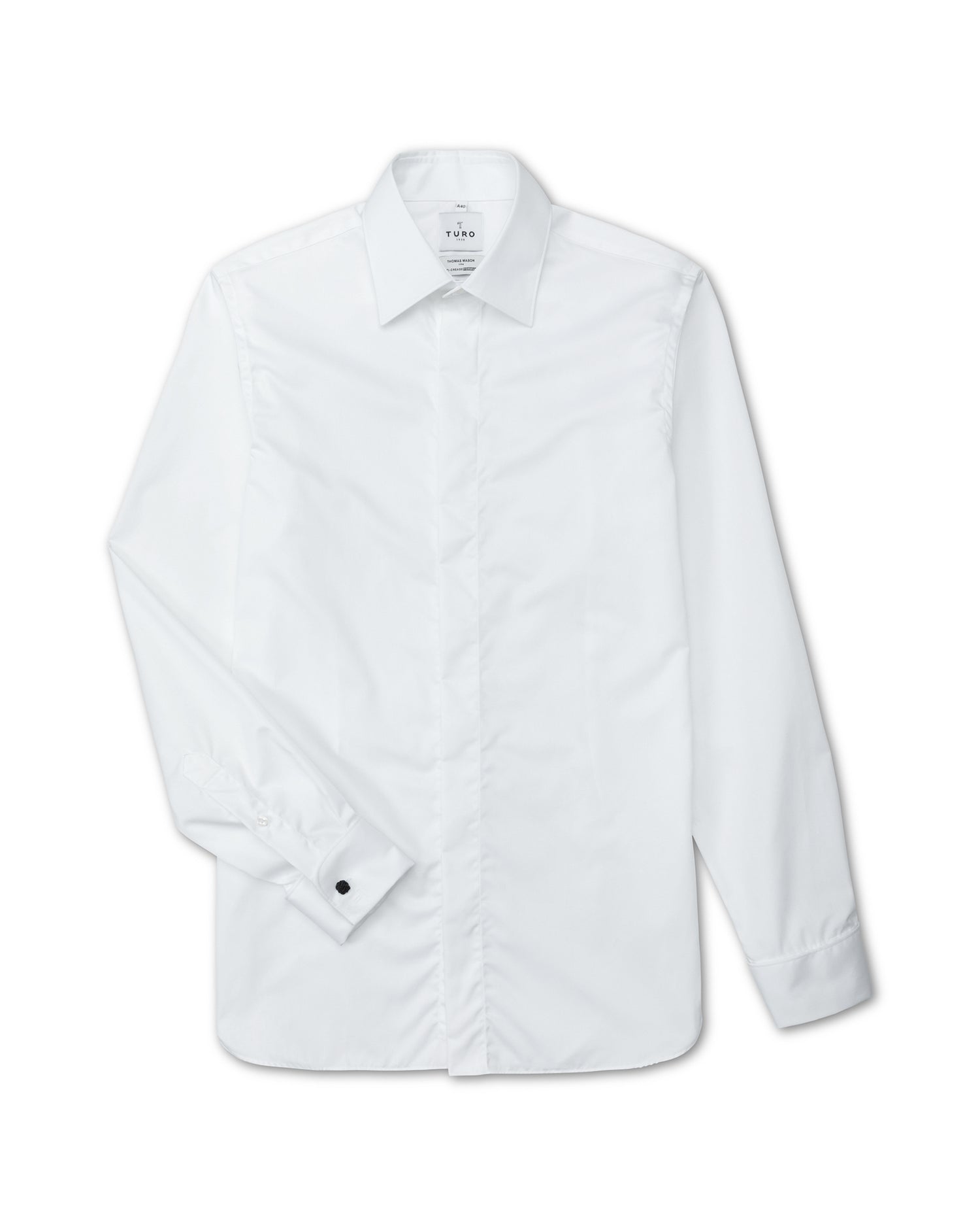 Slim fit ceremonial shirt in Thomas Mason journey (8547366437194)