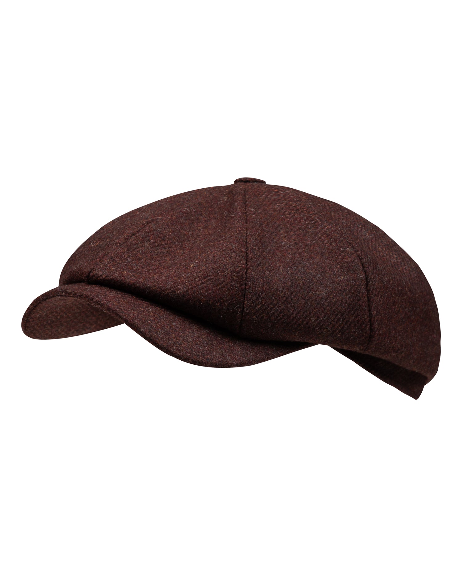 Newspaper Boy Cap in Burgundy Wool-Cashmere Flannel By Lanificio Di Pray (8454826819914)