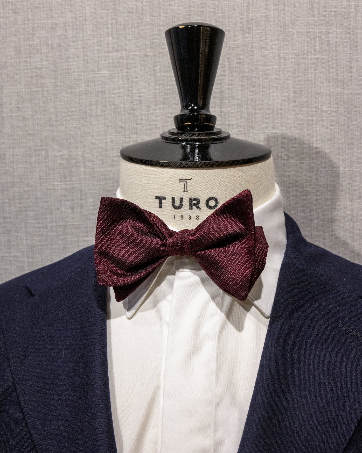Burgundy Bow Tie in Silk (9479537590602)