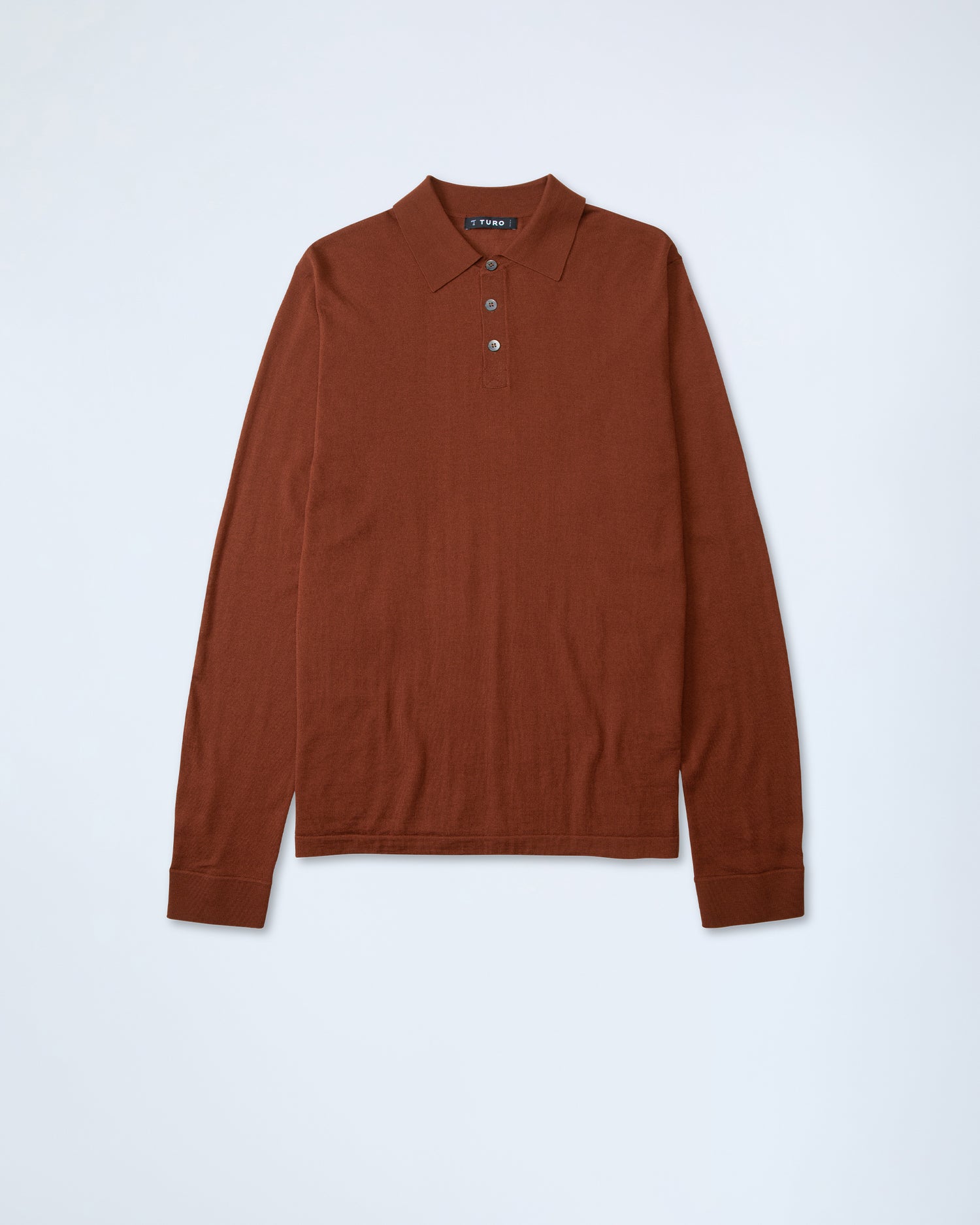 Luxurious Merino Polo in Terracotta (9374372888906)