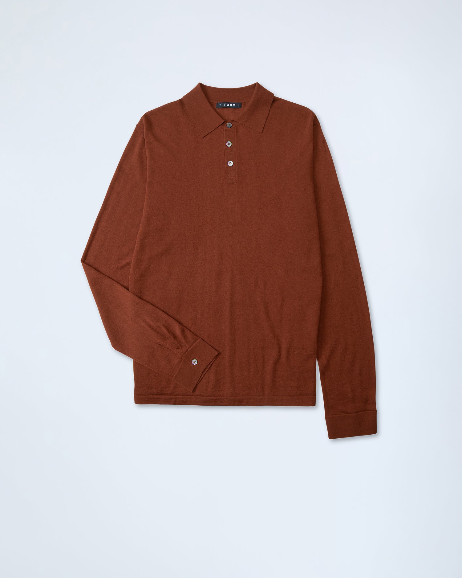 Luxurious Merino Polo in Terracotta (9374372888906)