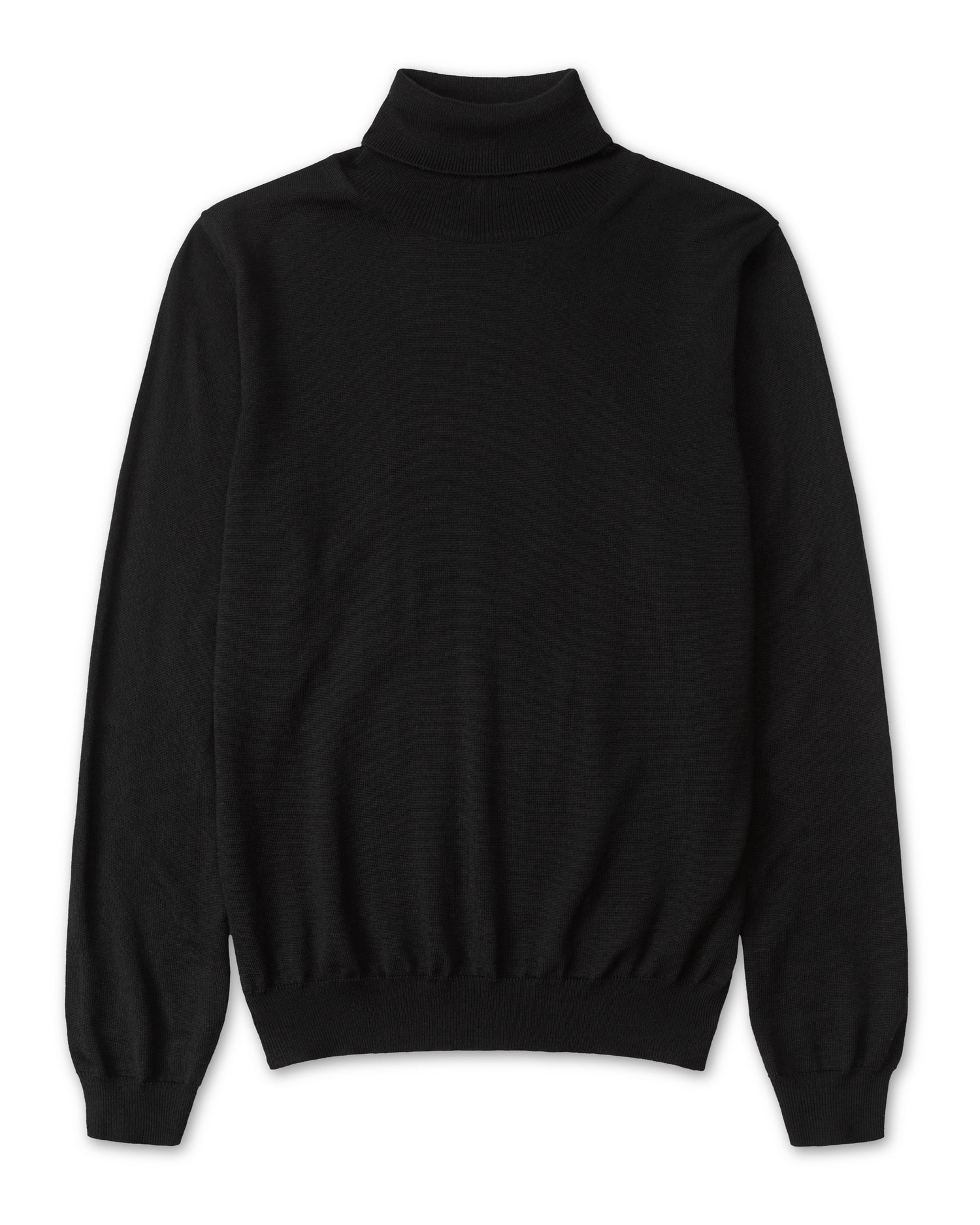 Premium Merino Rollneck in Black (6656357171262)