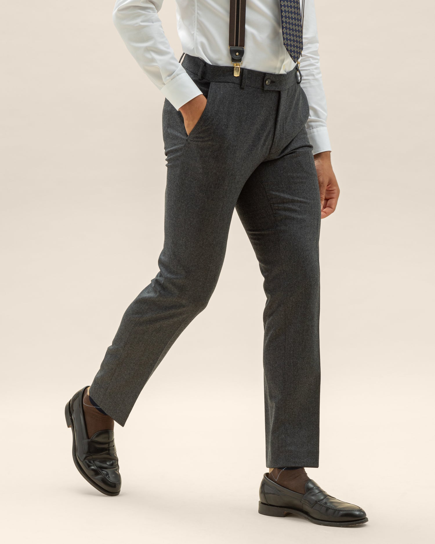 Charcoal Grey Flannell Suit (8482165588298)
