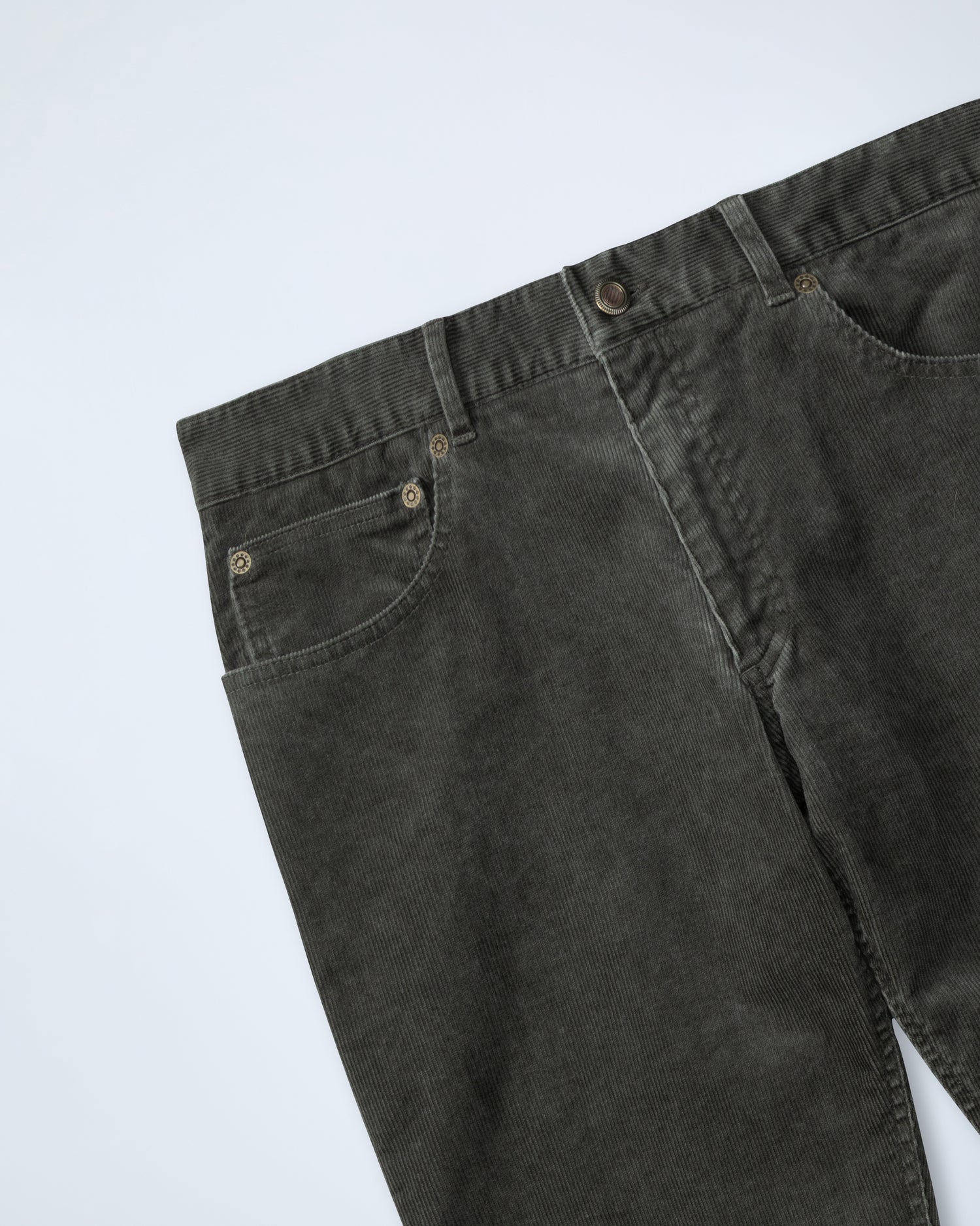 Five-pockets Corduroy Trousers in Dark Green (10270552621386)