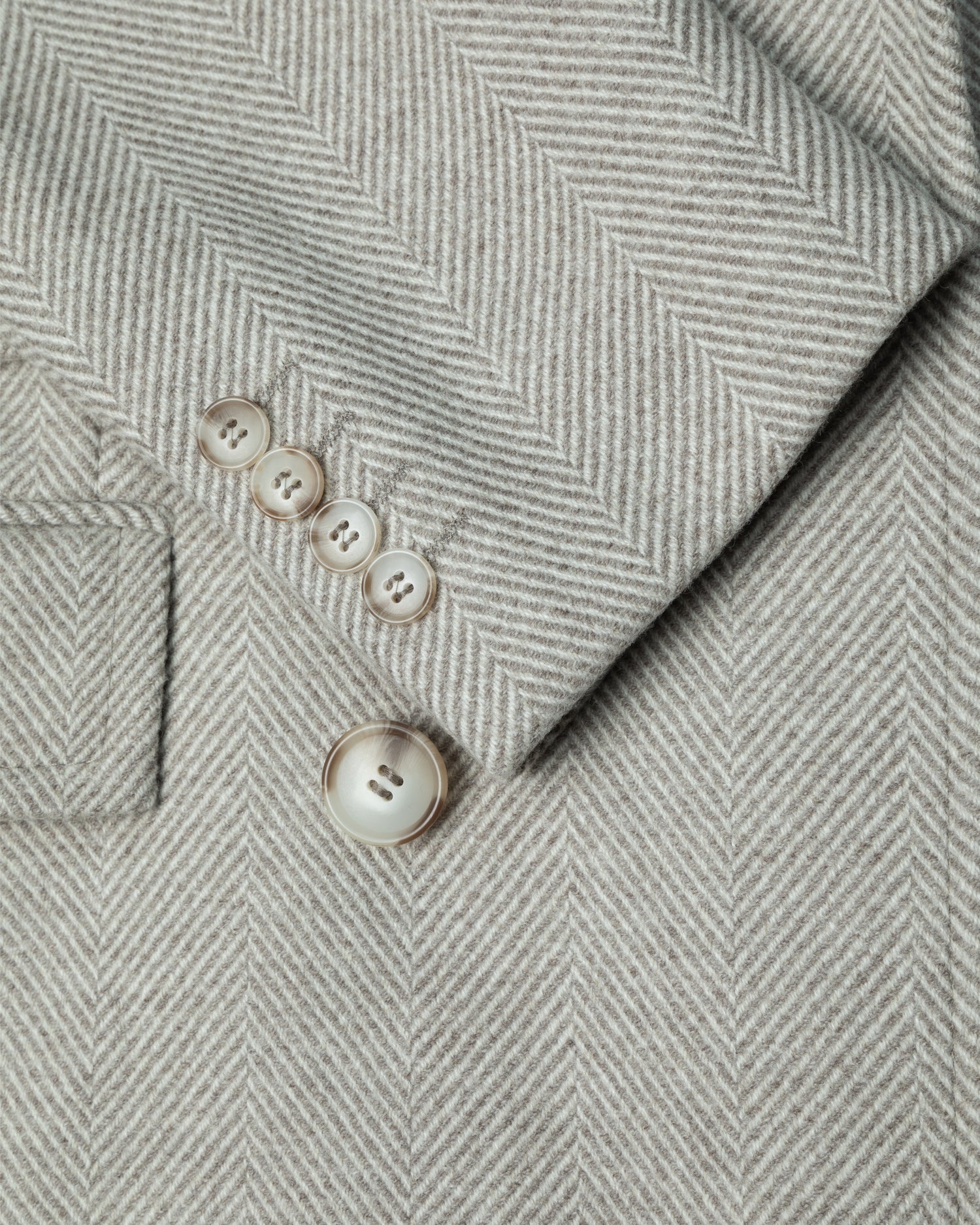 Light Beige Herringbone Tagliare Overcoat in Vitale Barberis Canonico Wool (8464757752138)