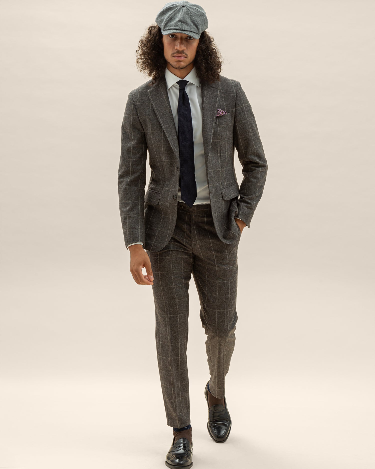 Brown Suit in Lanificio Di Pray Premium Super 130's Wool (8459009229130)