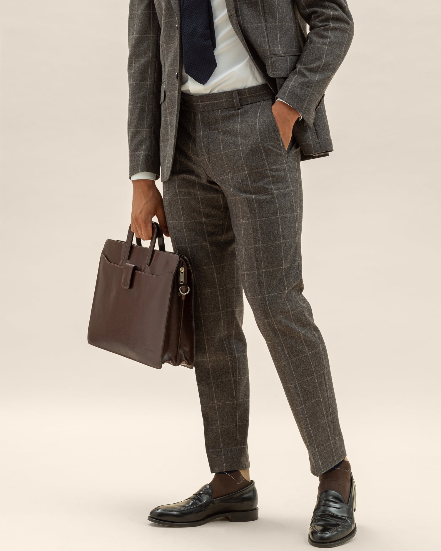 Brown Suit in Lanificio Di Pray Premium Super 130's Wool (8459009229130)
