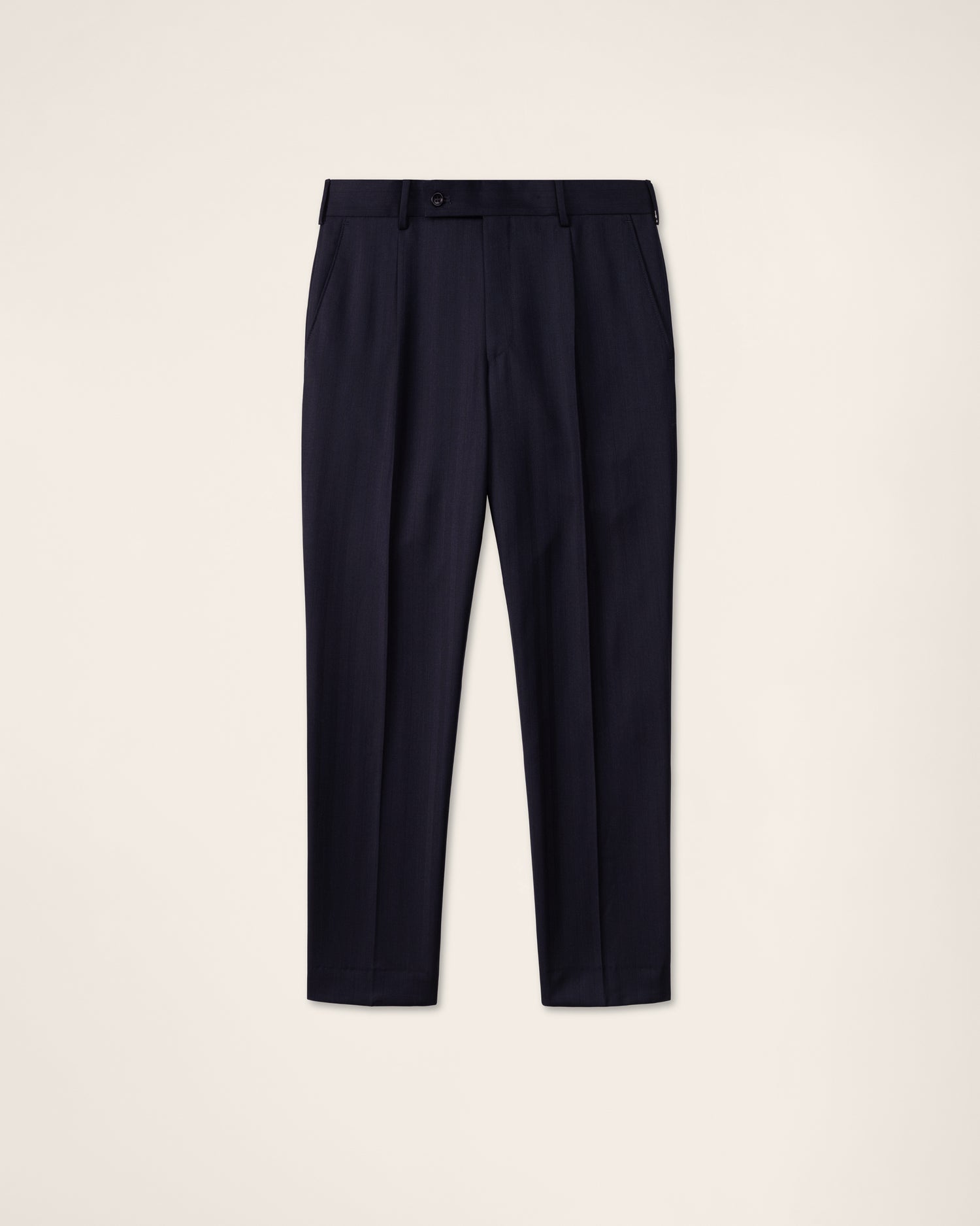 Elegant Wool Suit in Navy Herringbone