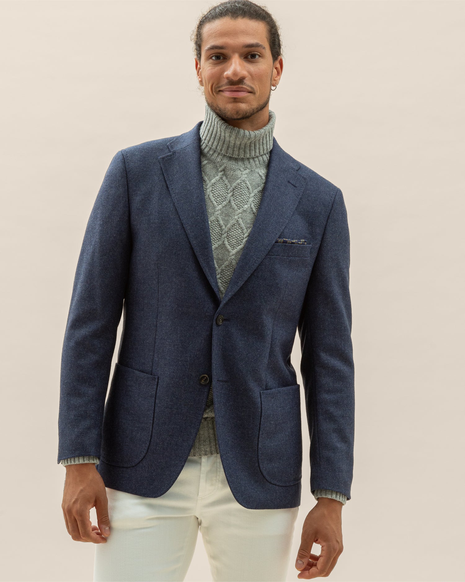 Chunky Wool Cable Grey Rollneck (8454810403146)