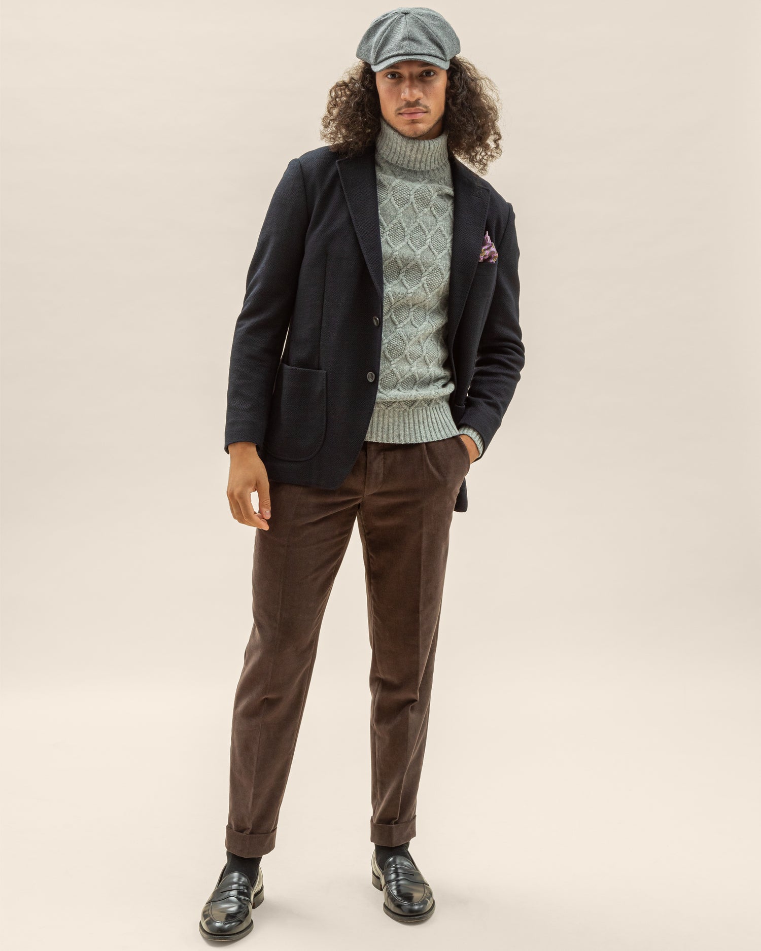 Casual Dark Blue Jersey Jacket (8456811479370)