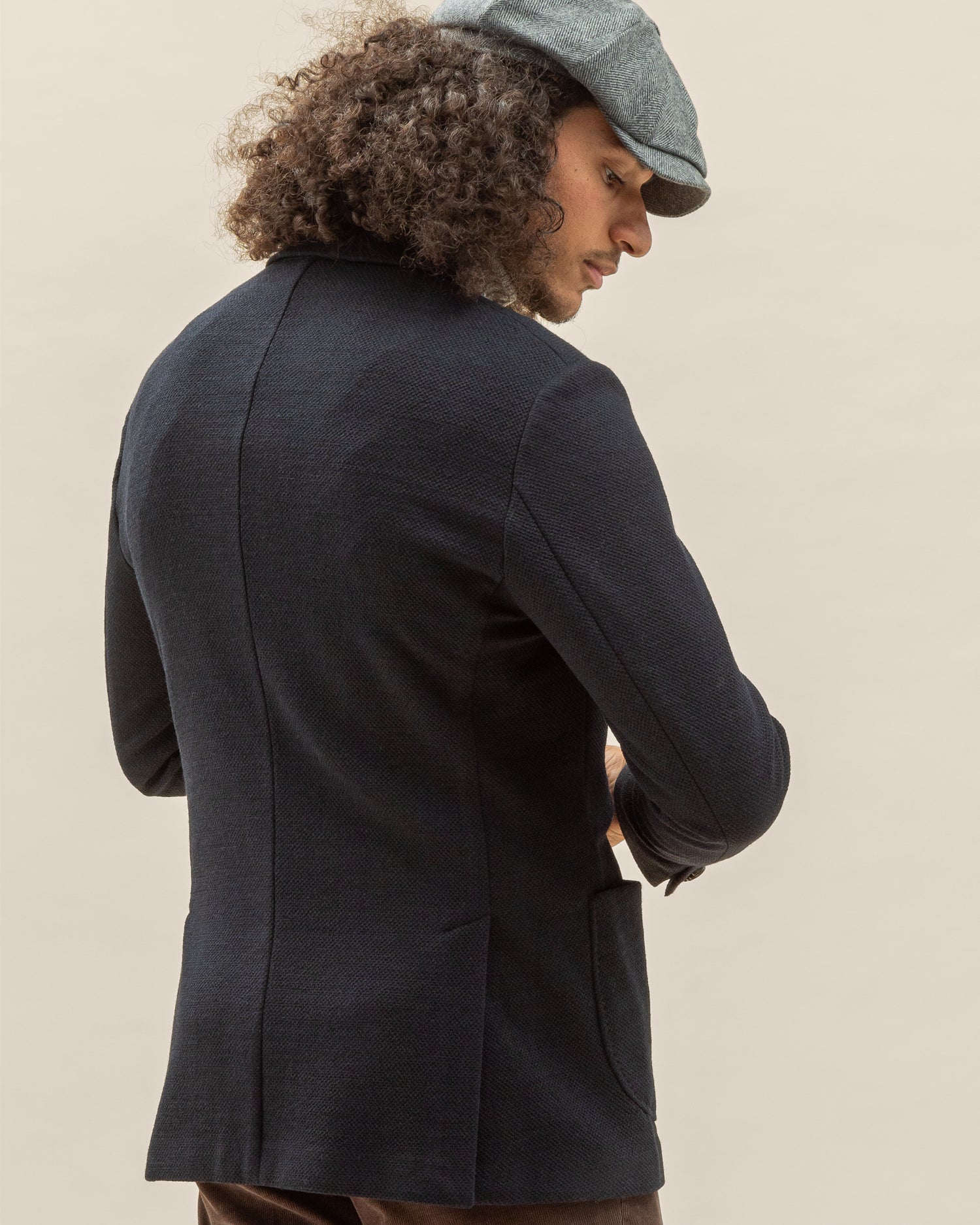 Casual Dark Blue Jersey Jacket (8456811479370)