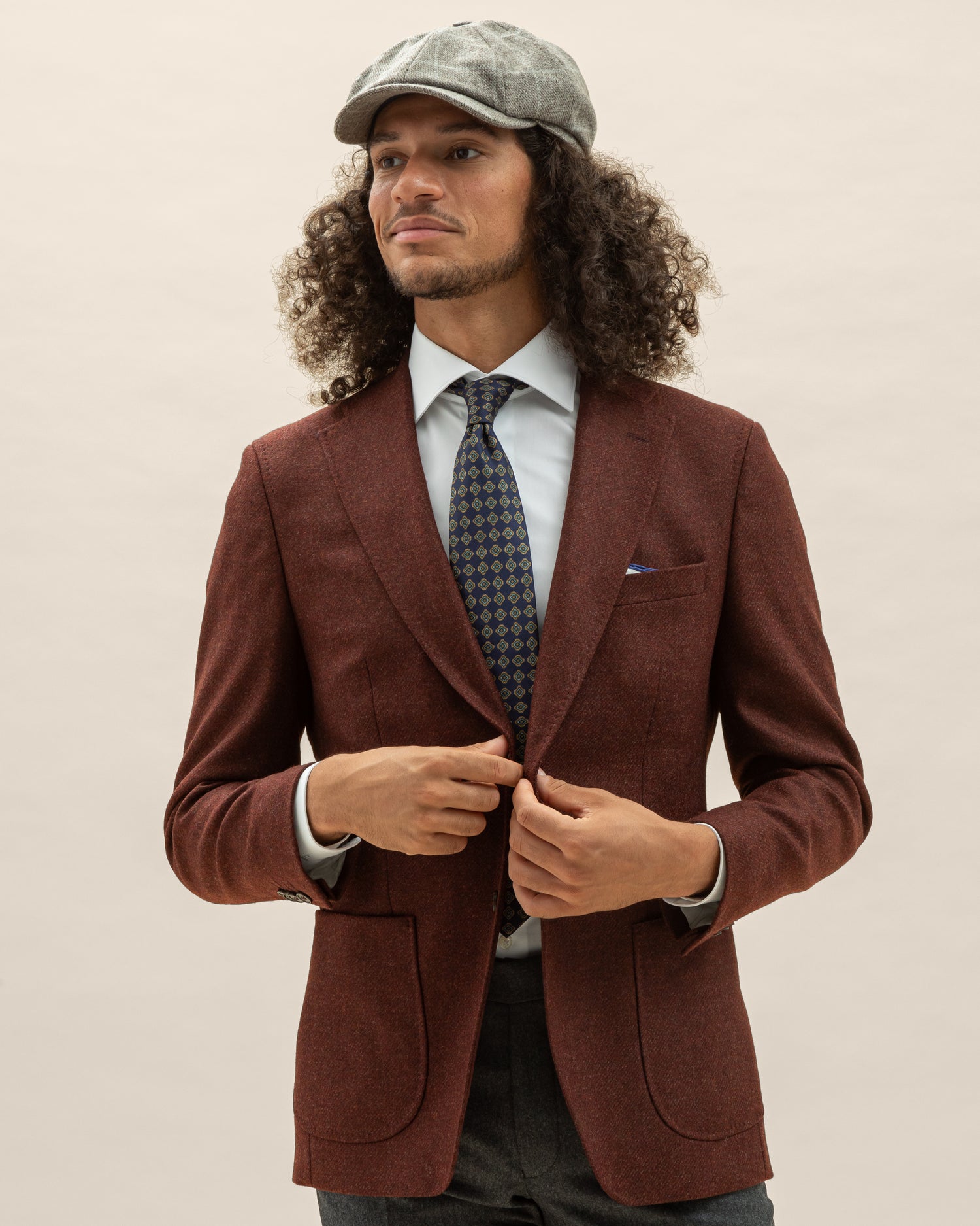Burgundy Blazer in Lanificio Di Pray Cashmere-Wool (8456538980682)