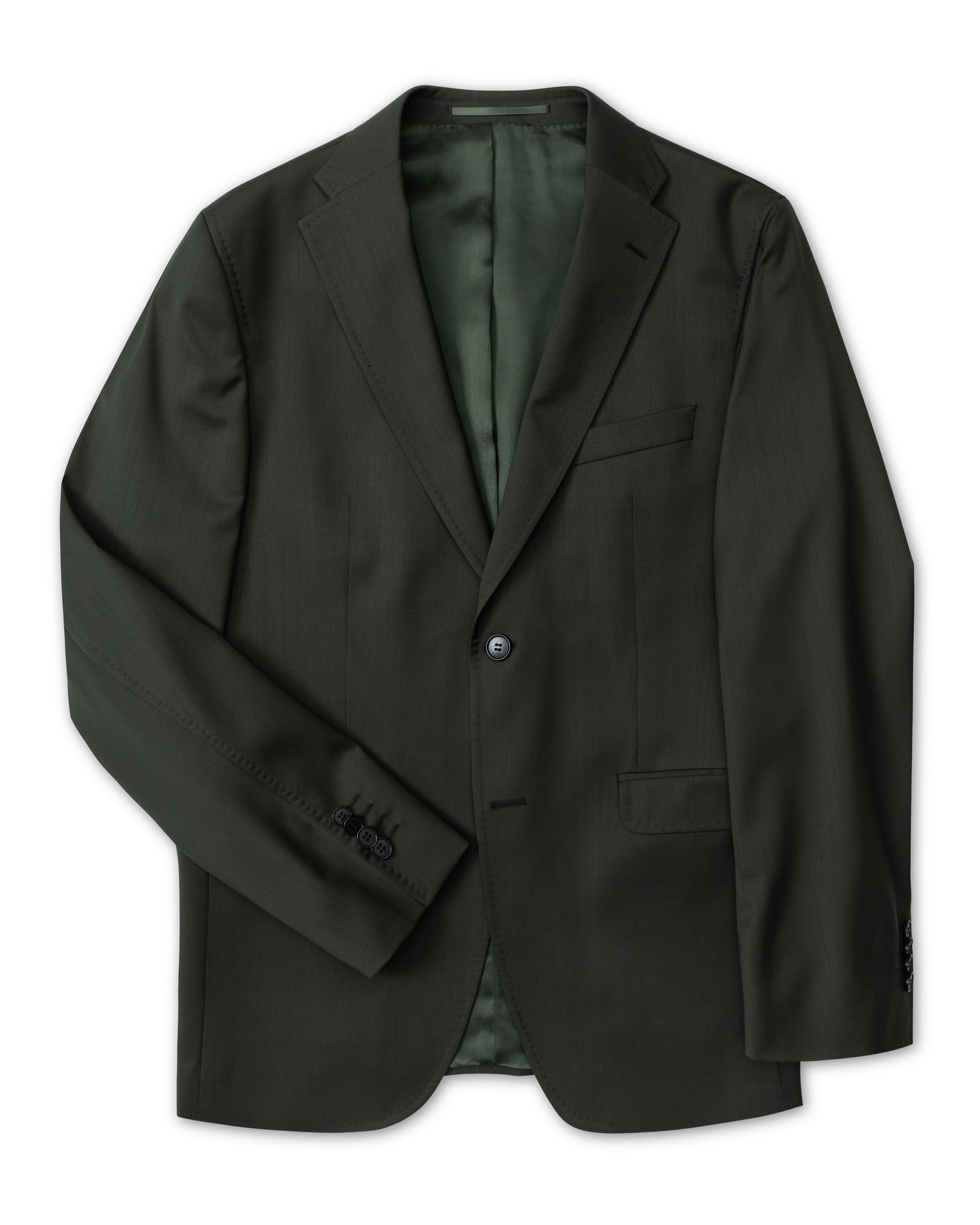 Athlete fit Suit in Green Marlane Wool (8456208286026)