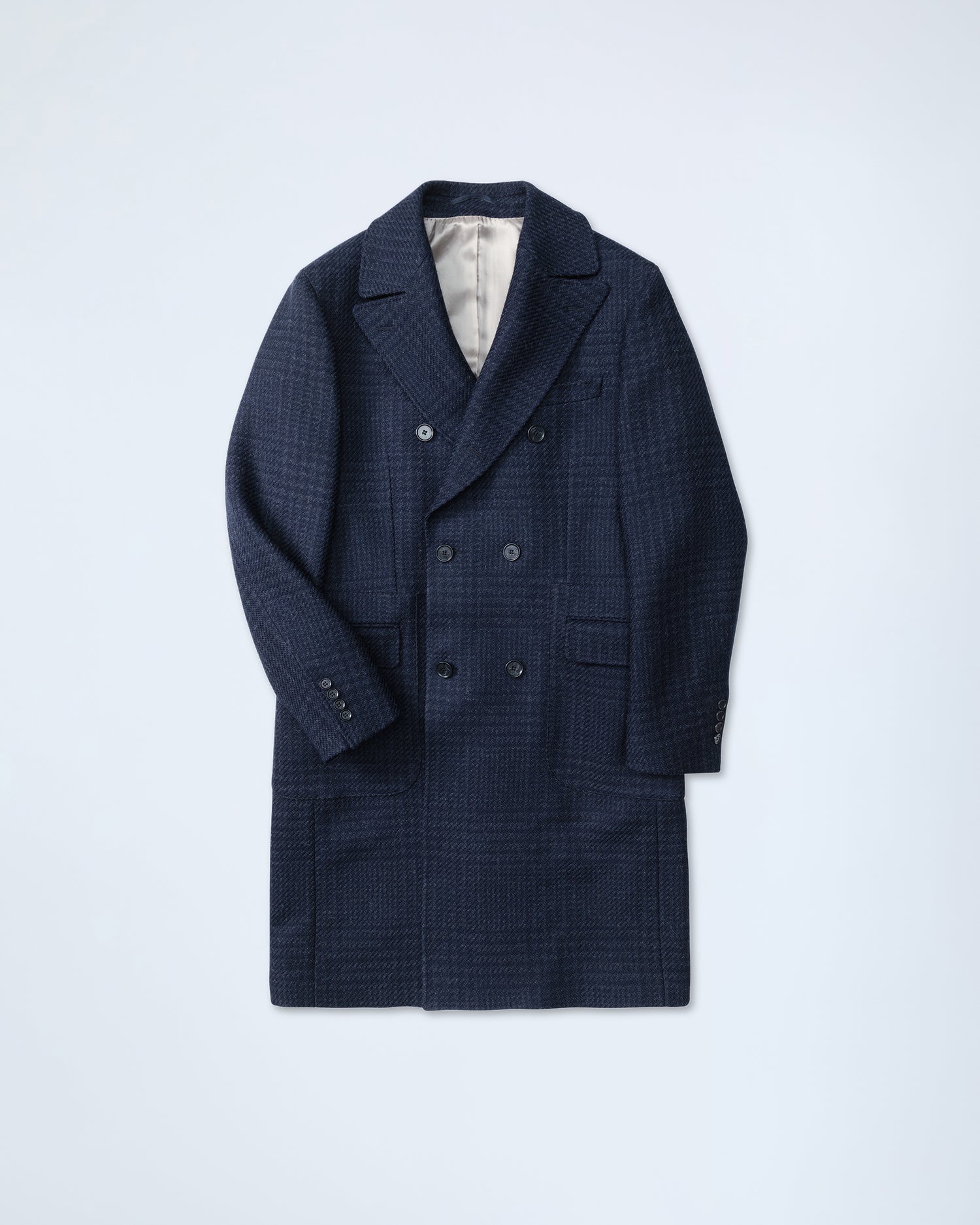 Glencheck Overcoat in Dark Blue (10277268422986)
