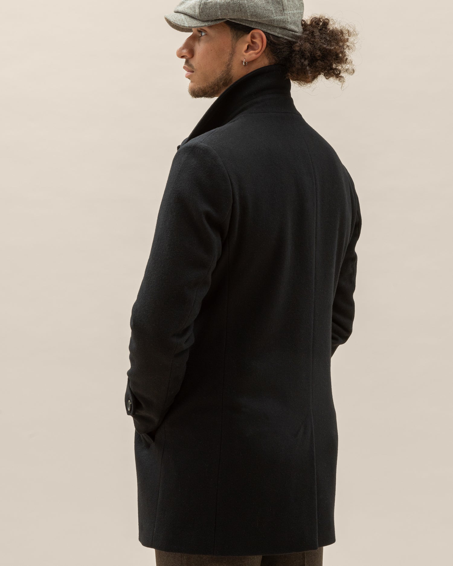 Casual Toronto Herringbone Wool Coat in Navy Blue (8533123498314)