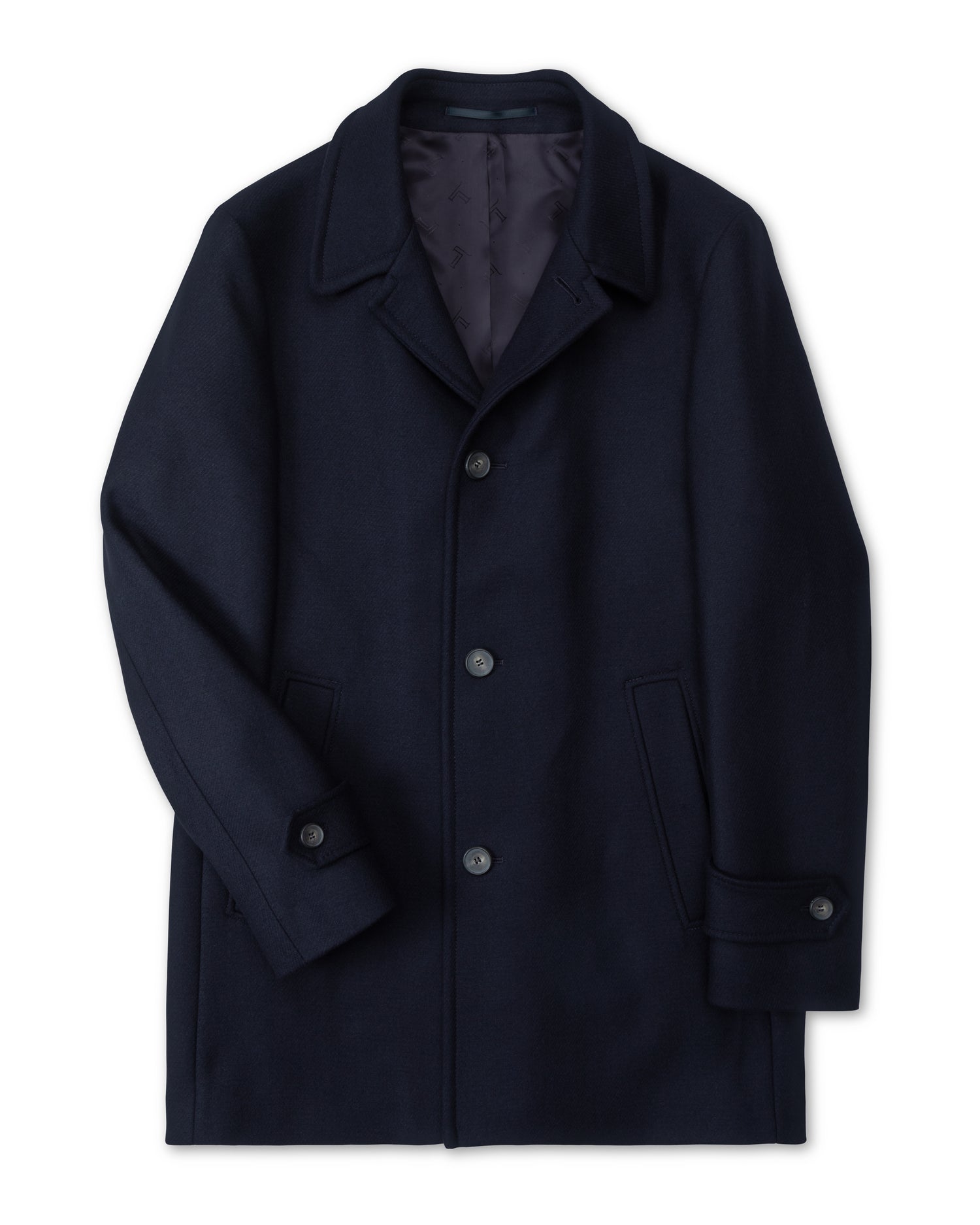 Casual Toronto Herringbone Wool Coat in Navy Blue (8533123498314)