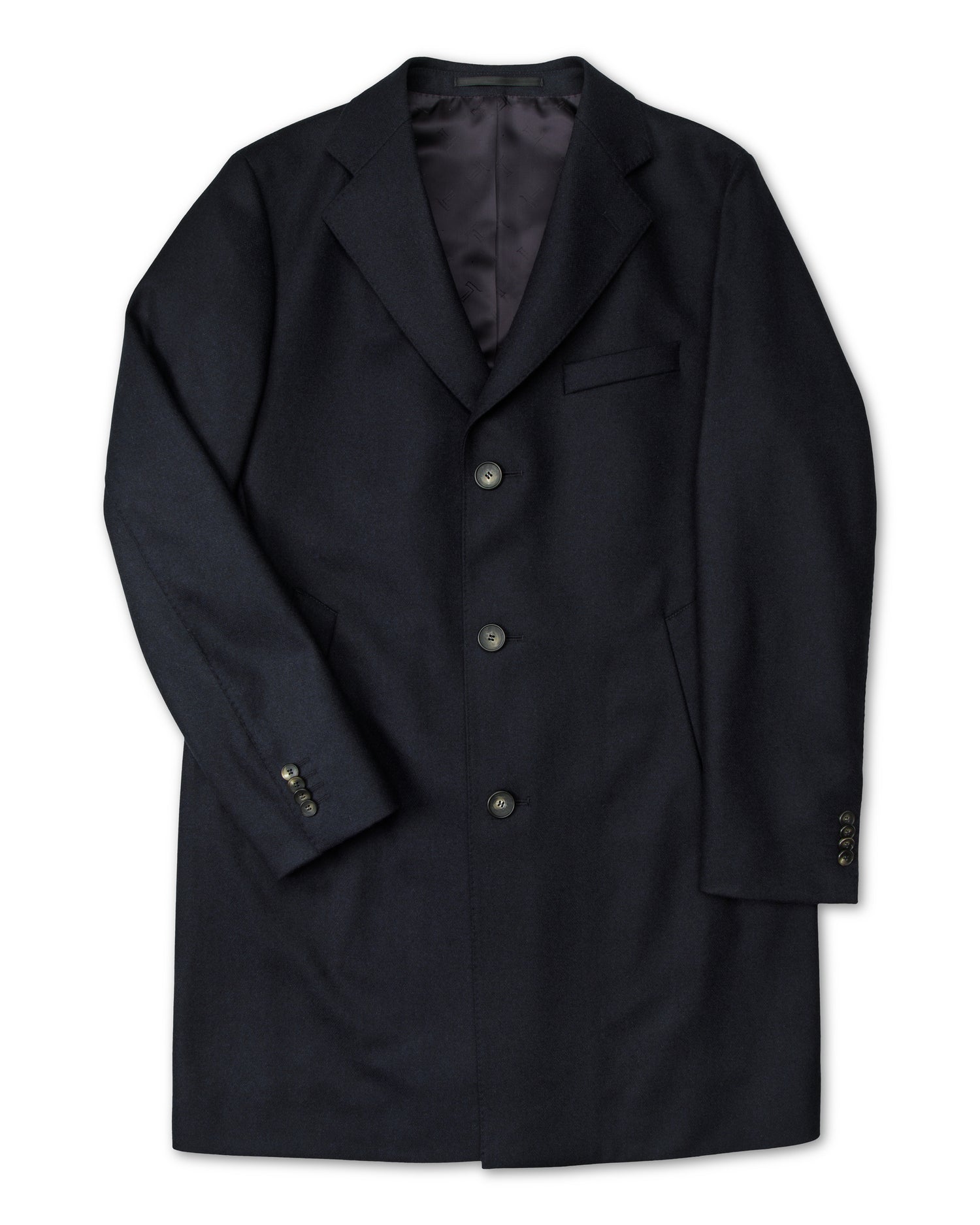 Classic Overcoat in Dark Blue Fortex Wool (8464799203658)