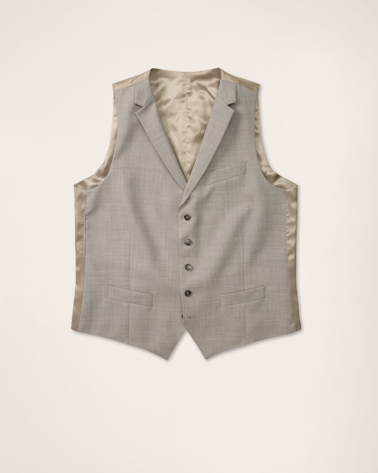 Premium Wool Waistcoat in Light Beige