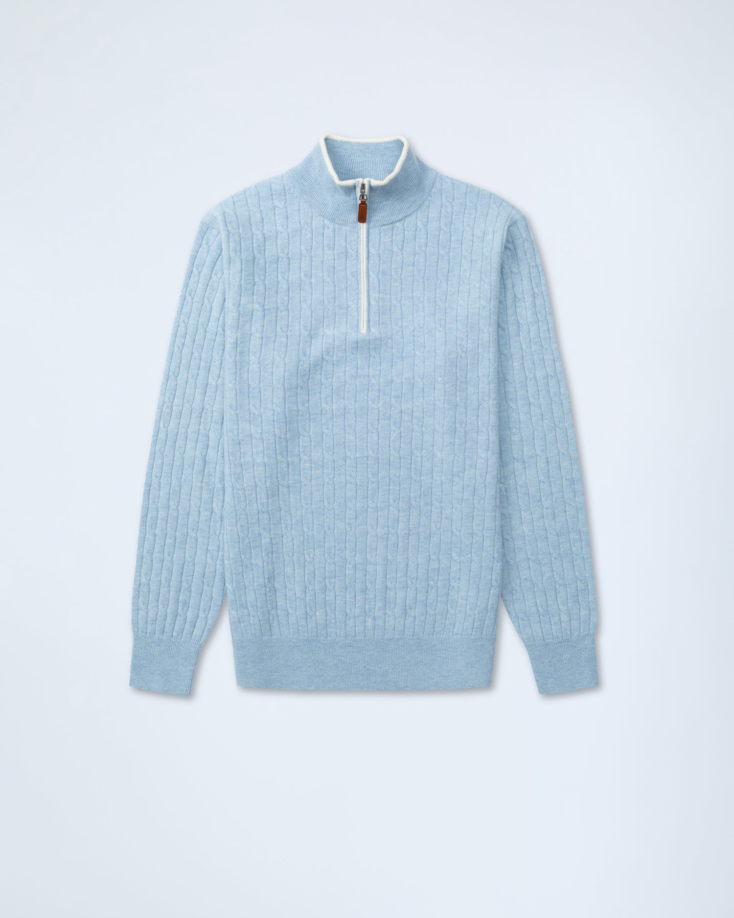 Light Blue Cable Zip Neck (10281986031946)