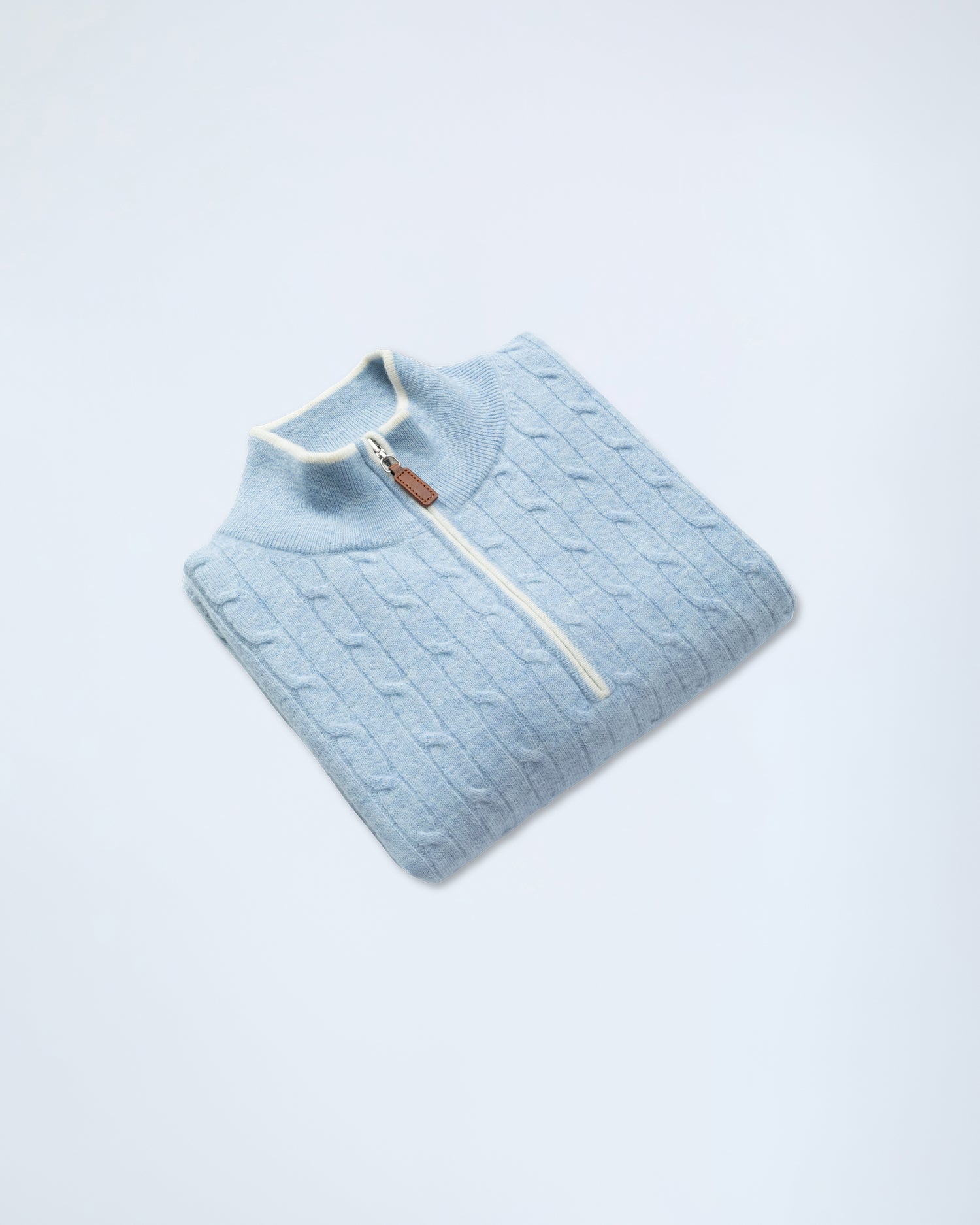 Light Blue Cable Zip Neck (10281986031946)