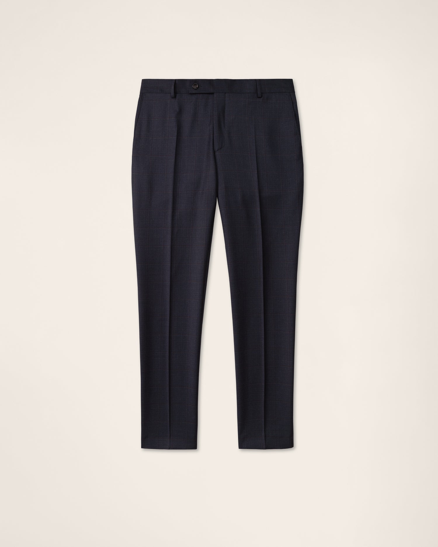 Premium Wool Suit in Navy Check