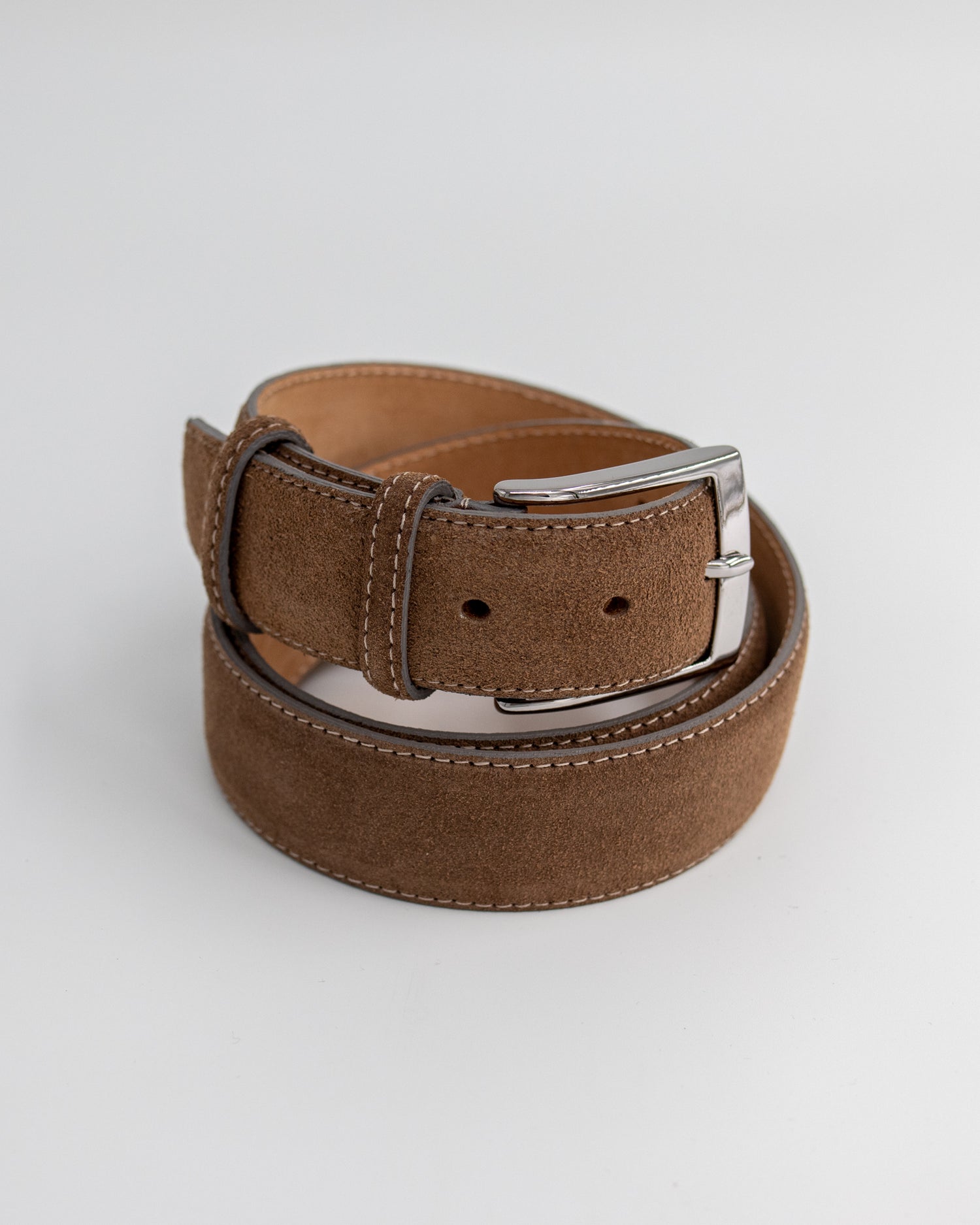 Suede Leather Belt in Brown (8579137503562)
