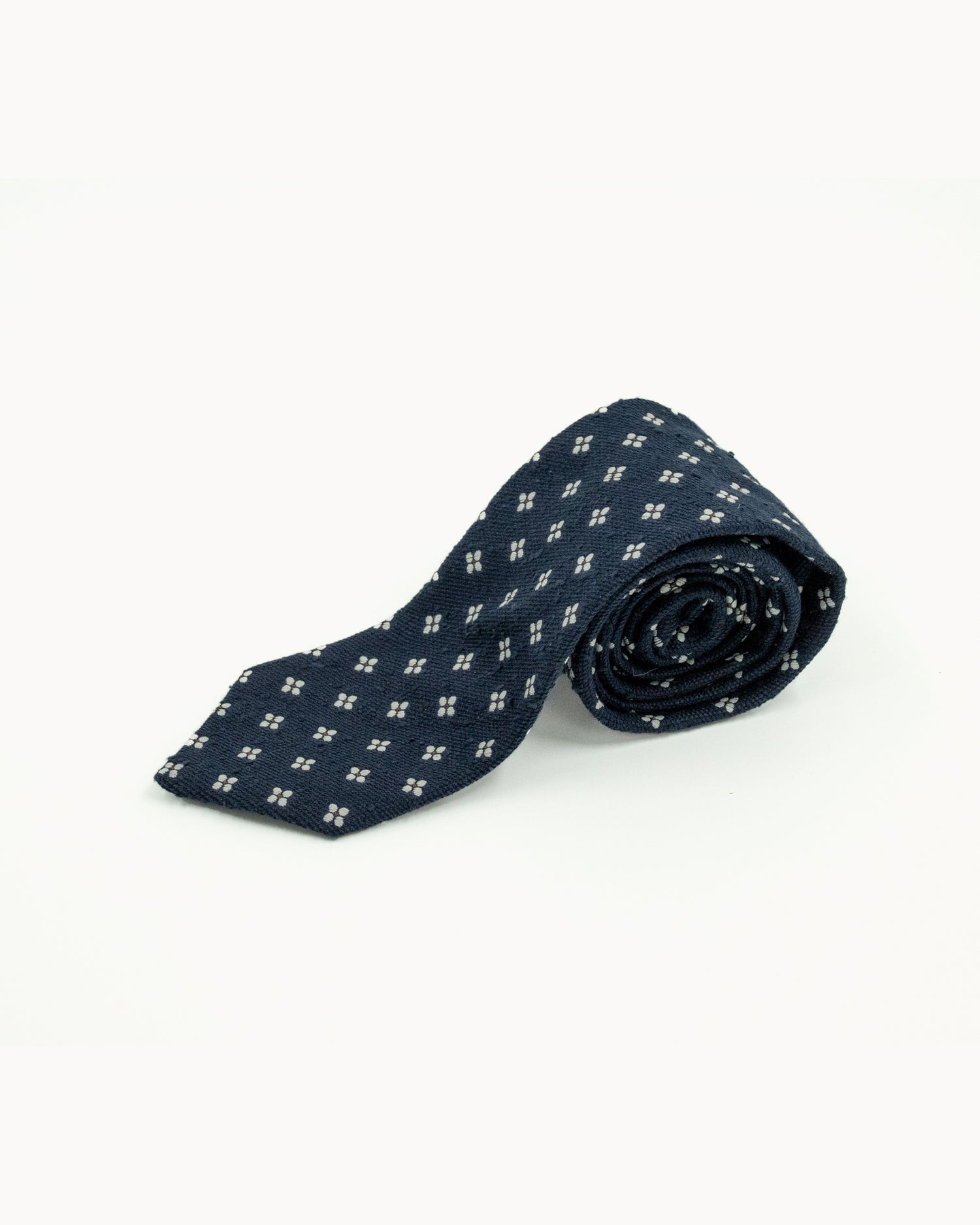 Soft Shantung Tie in Dark Blue Silk (9290357965130)
