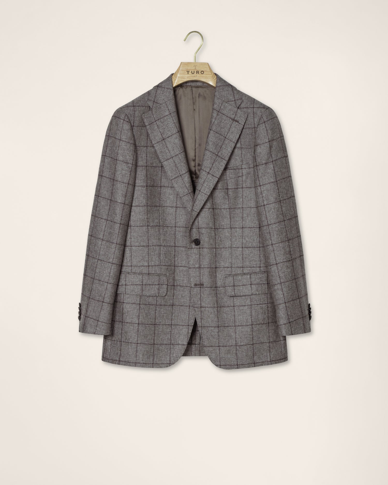 Grey Blazer in Windowpane Check