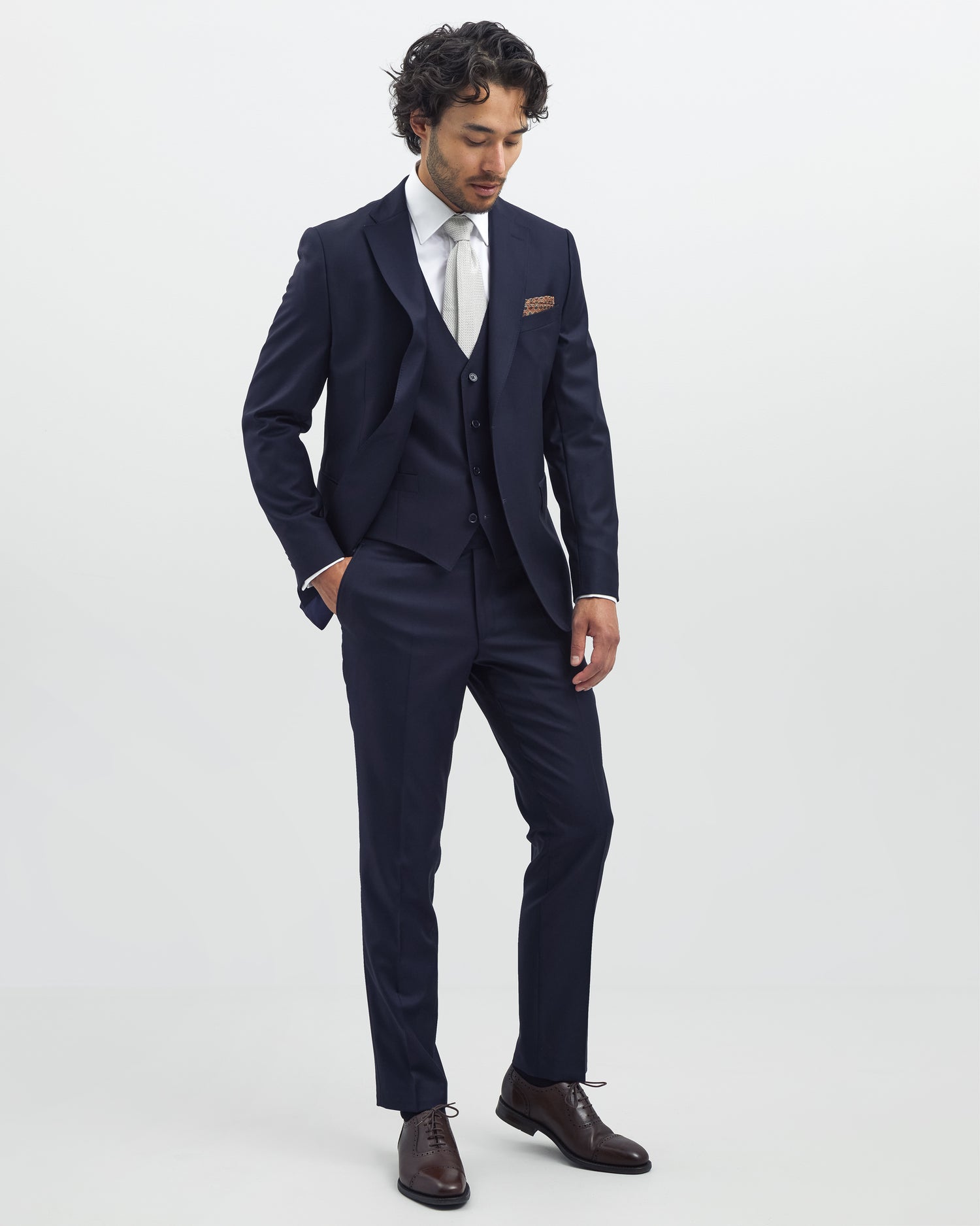 Navy Blue Vitale Barberis Wool Suit (7949591347422)