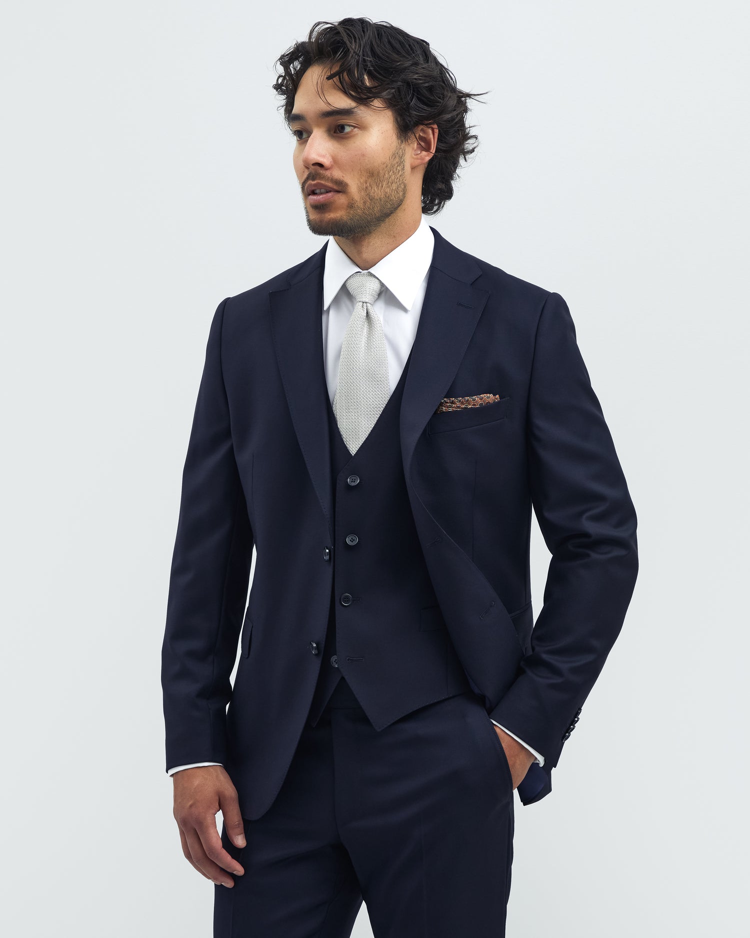 Navy Blue Vitale Barberis Wool Suit (7949591347422)