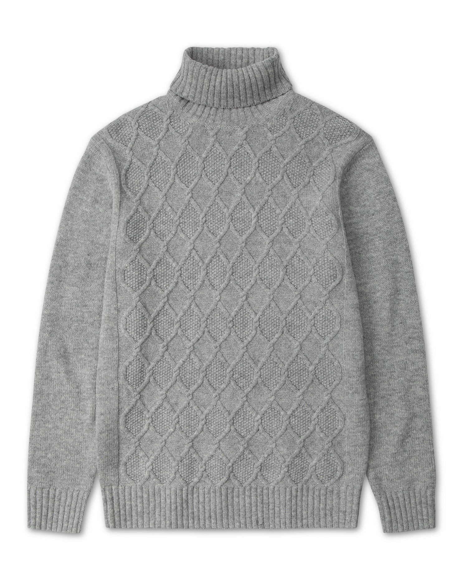 Chunky Wool Cable Grey Rollneck (8454810403146)