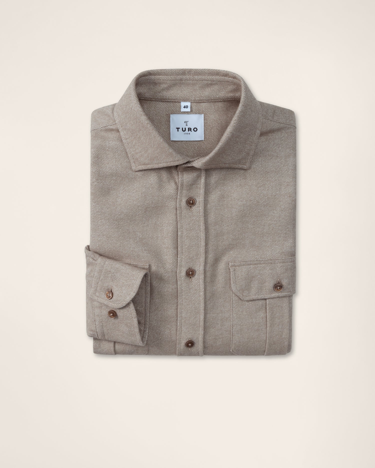 Casual Flannel Shirt in Beige