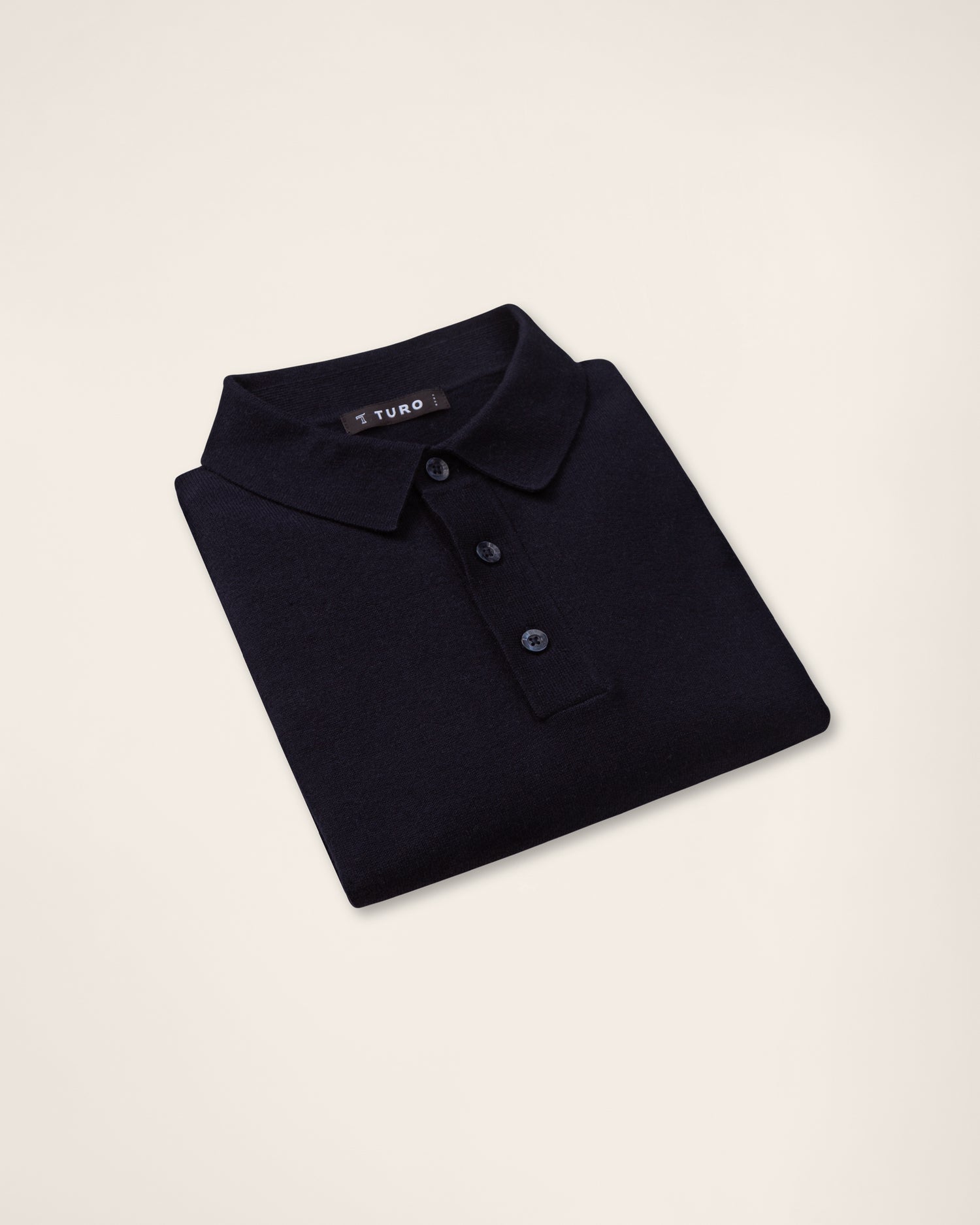 Long Sleeve Polo in Navy