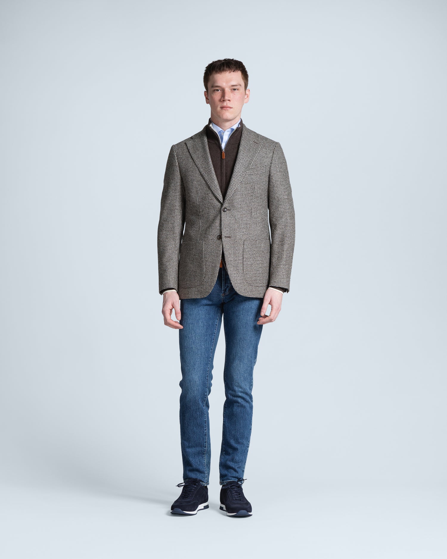Houndstooth Blazer in Brown (10287630352714)