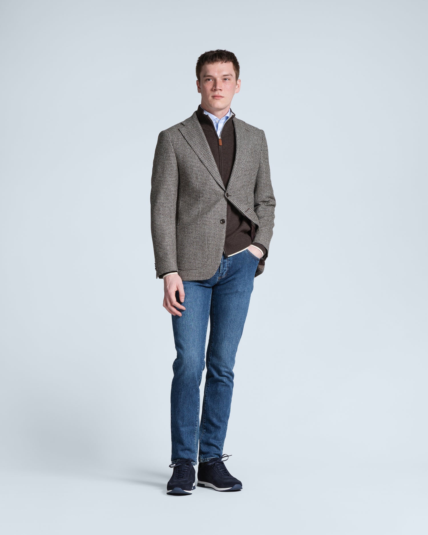 Houndstooth Blazer in Brown (10287630352714)