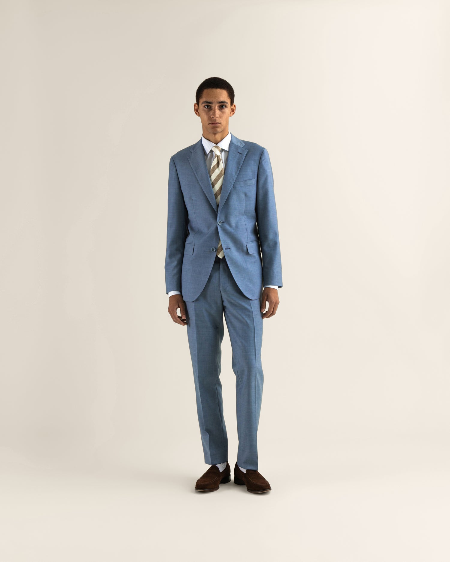 Light Blue Ceremonial Suit in Wool