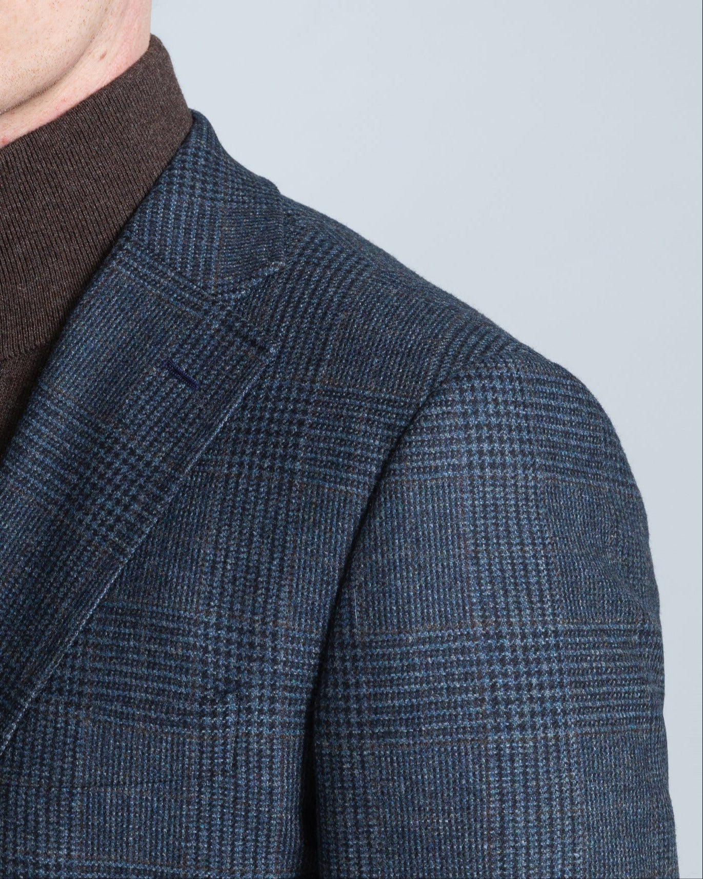 Dark Blue Glencheck Blazer in Wool (10288314646858)