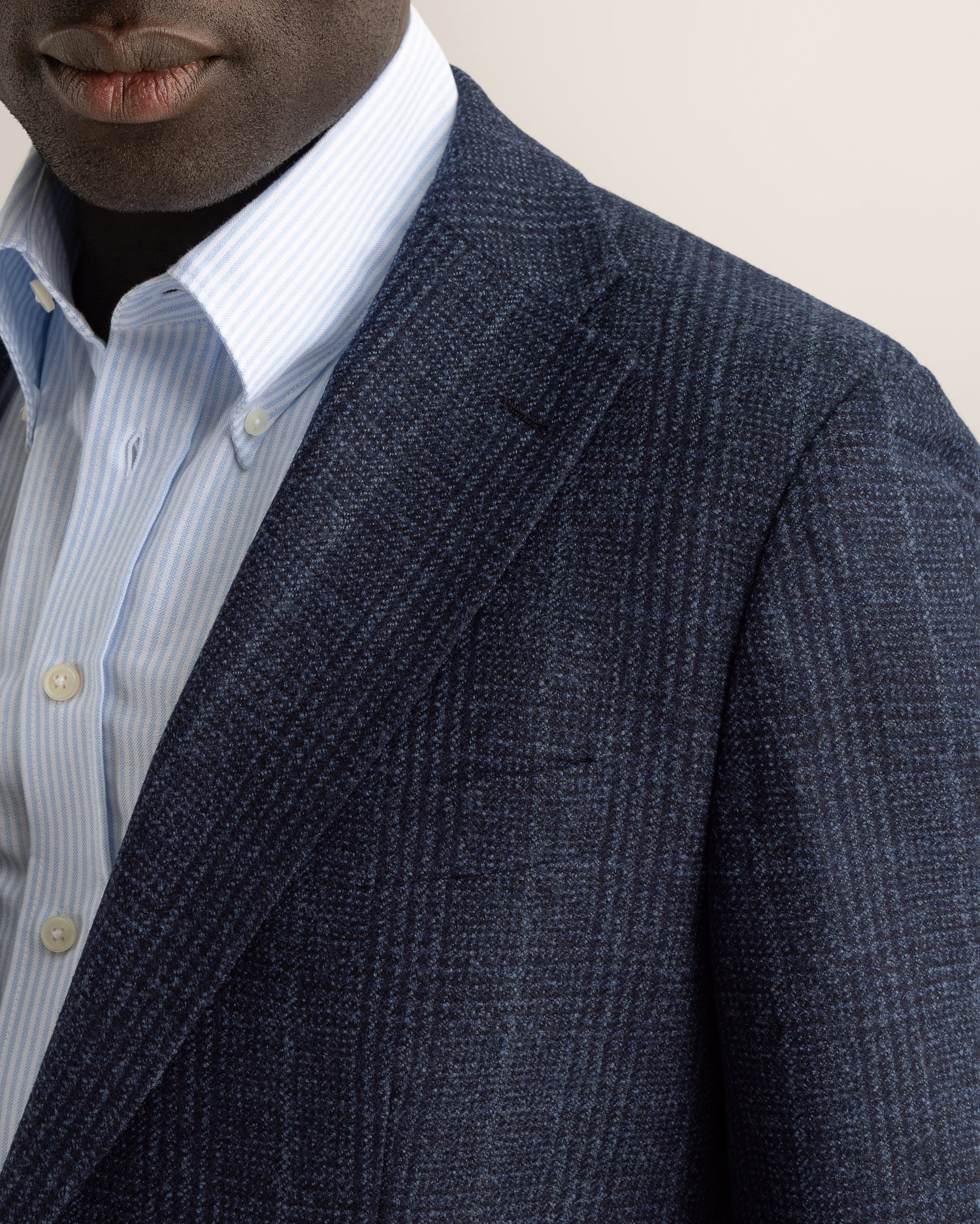 Dark Blue Checkered Blazer