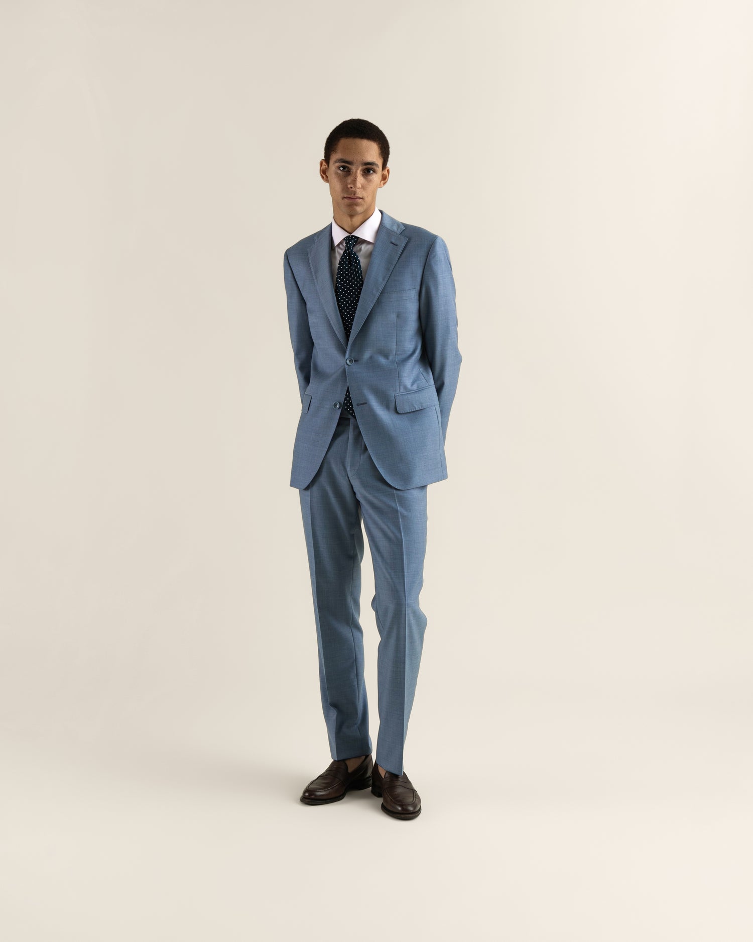 Light Blue Ceremonial Suit in Wool