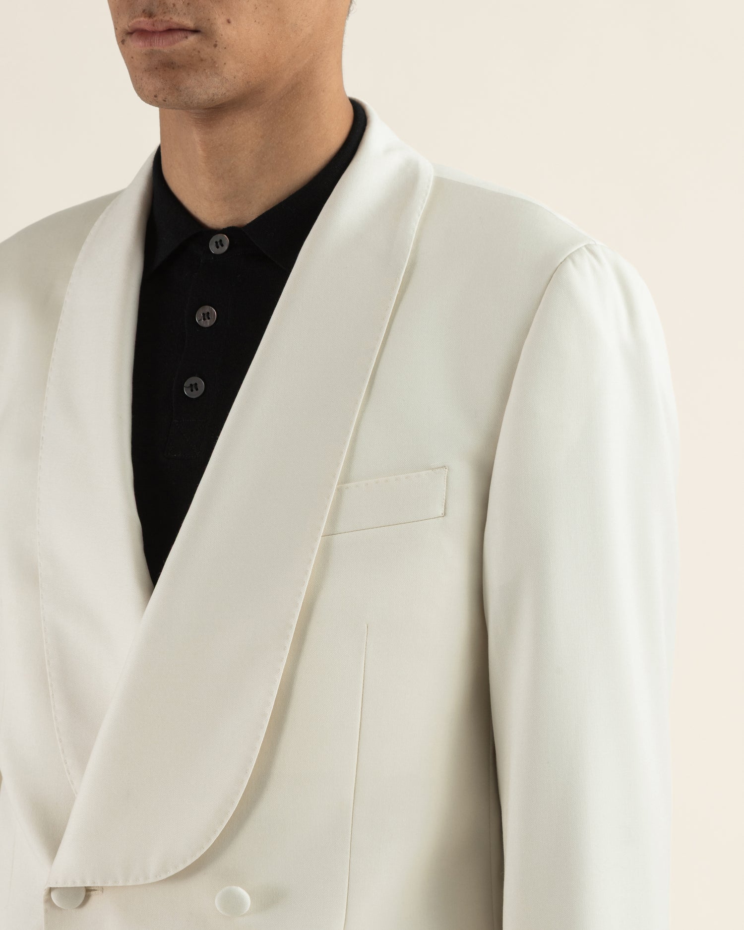 Ivory Tuxedo in Silk-Wool