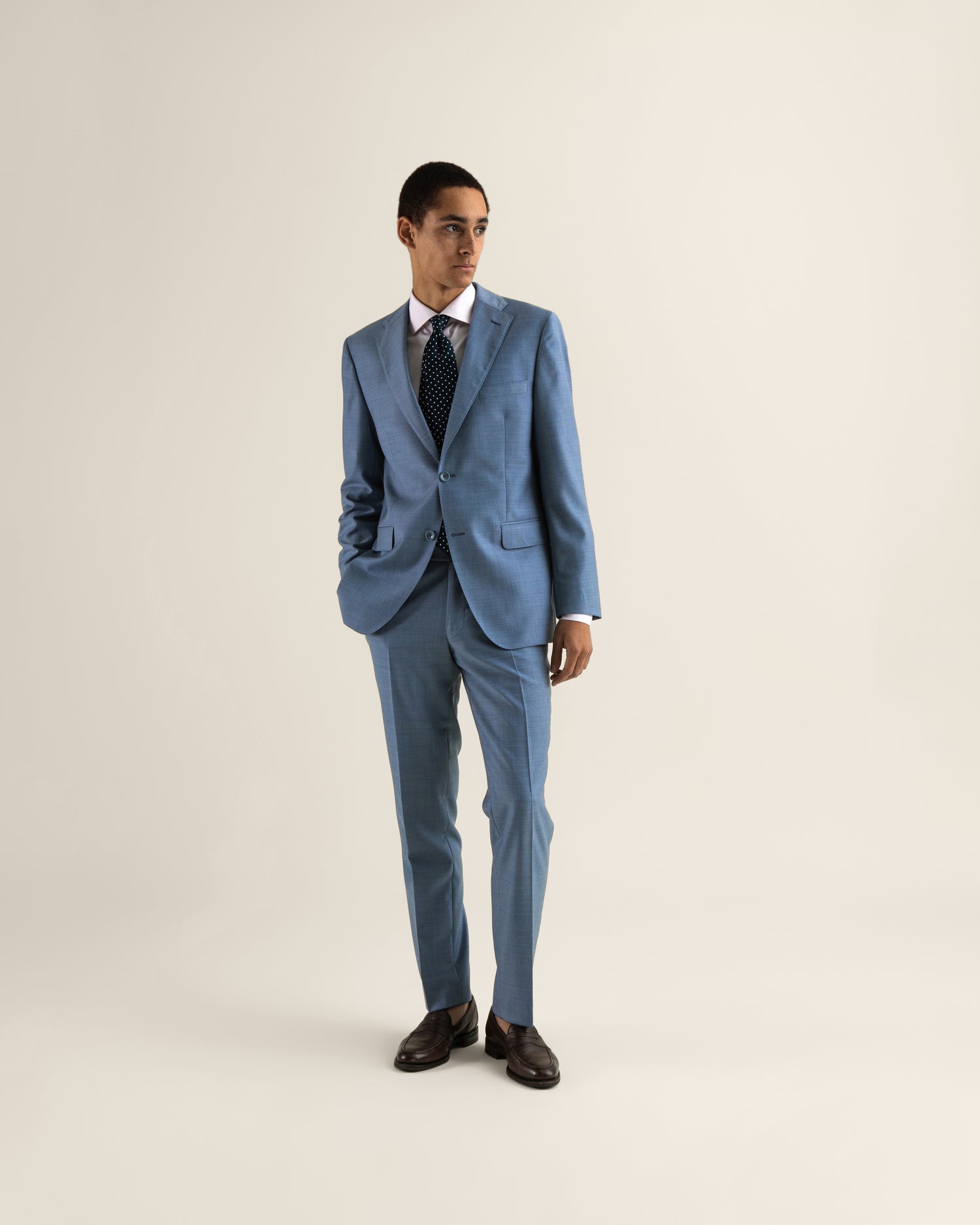 Light Blue Ceremonial Suit in Wool