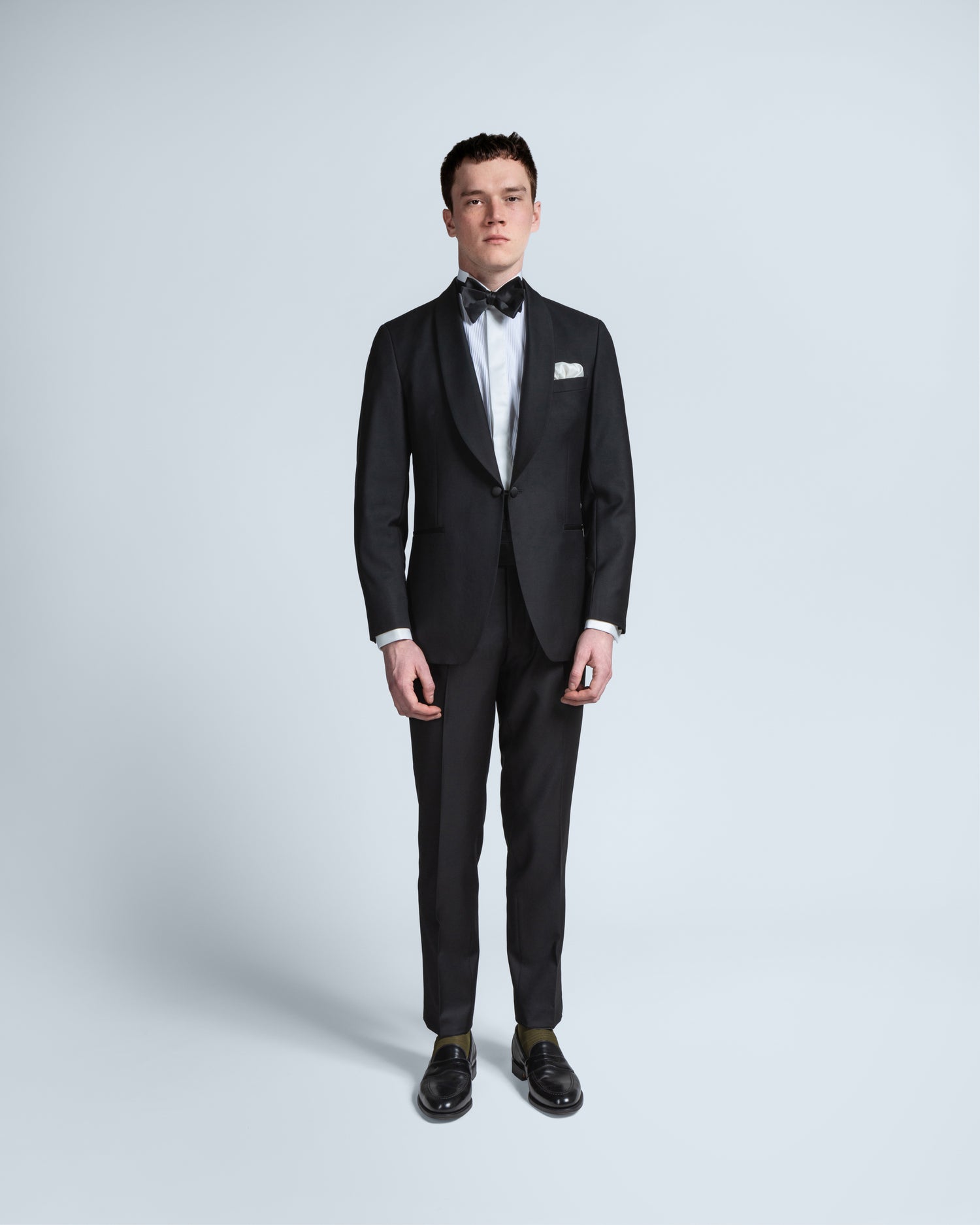 Black Slim fit Tuxedo in Premium 110's Wool (10182594560330)