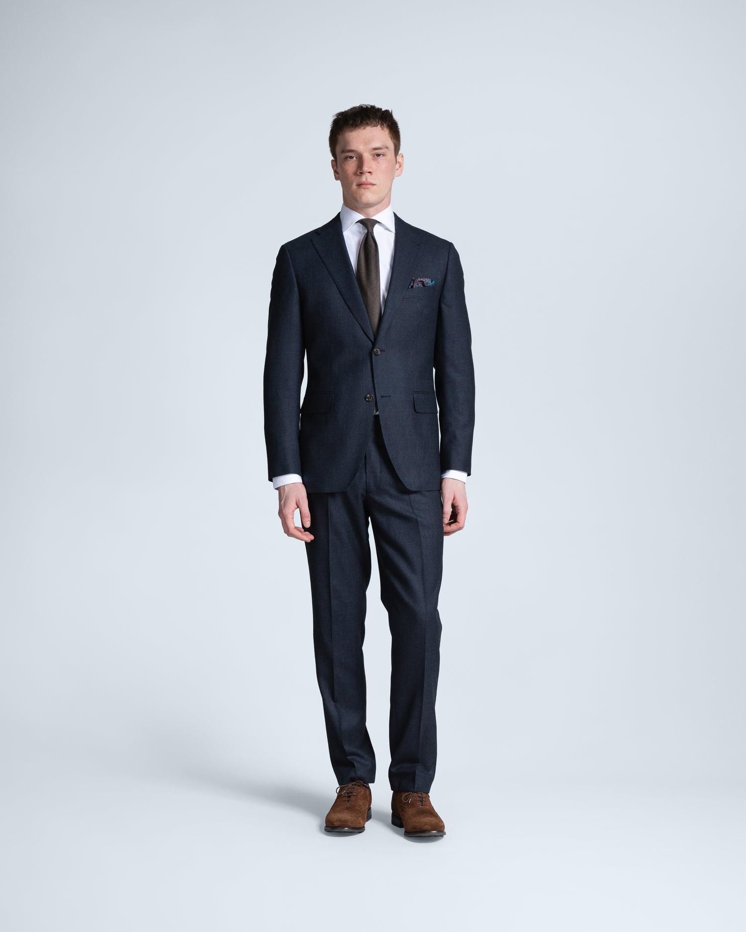 Navy Flannel Suit with Check (10256813883722)