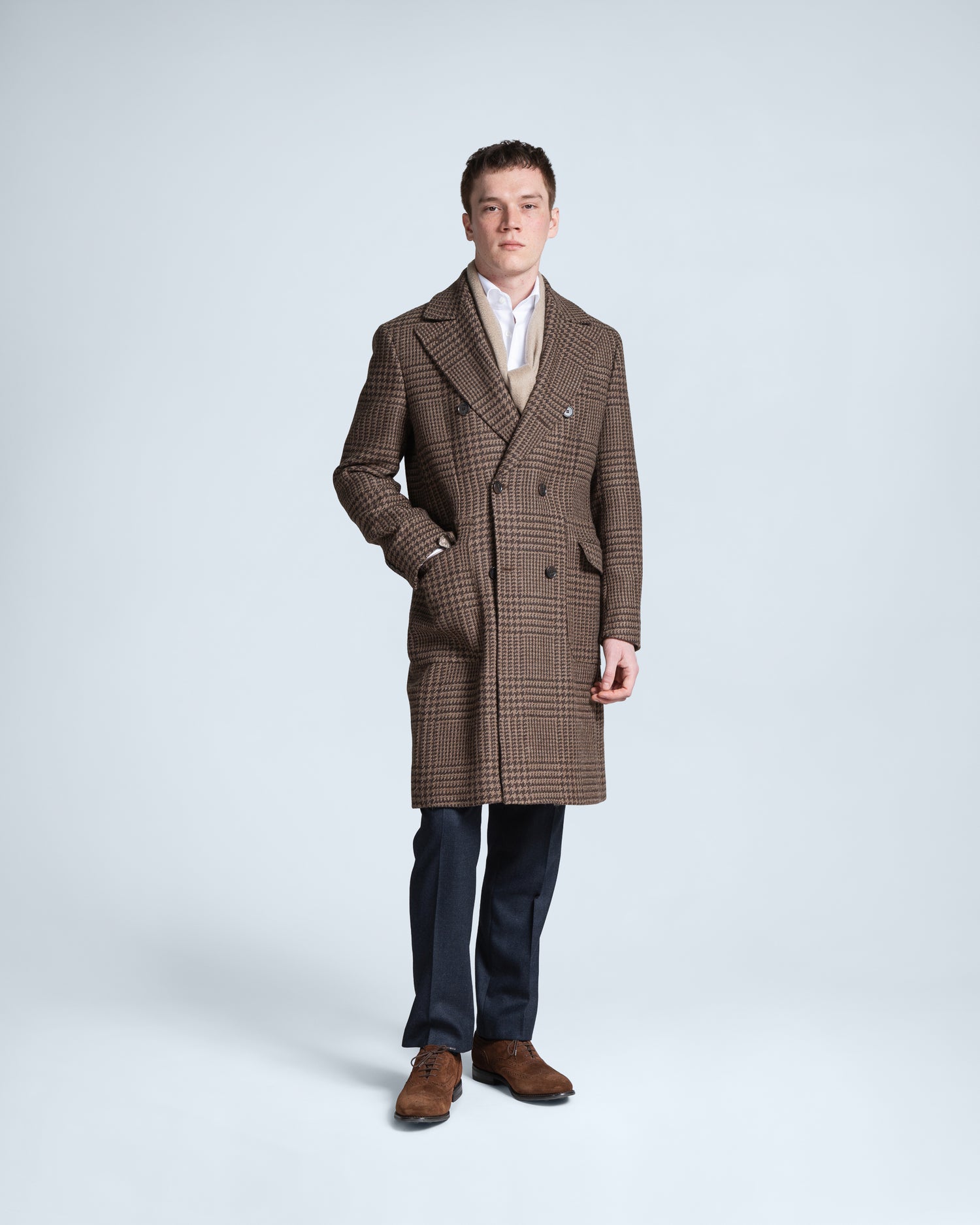 Glencheck Overcoat in Mocca Brown (10277285953866)