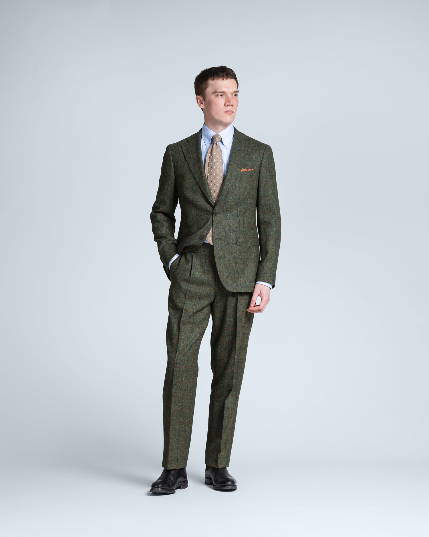 Green Tweed Suit in Wool (10277334778186)