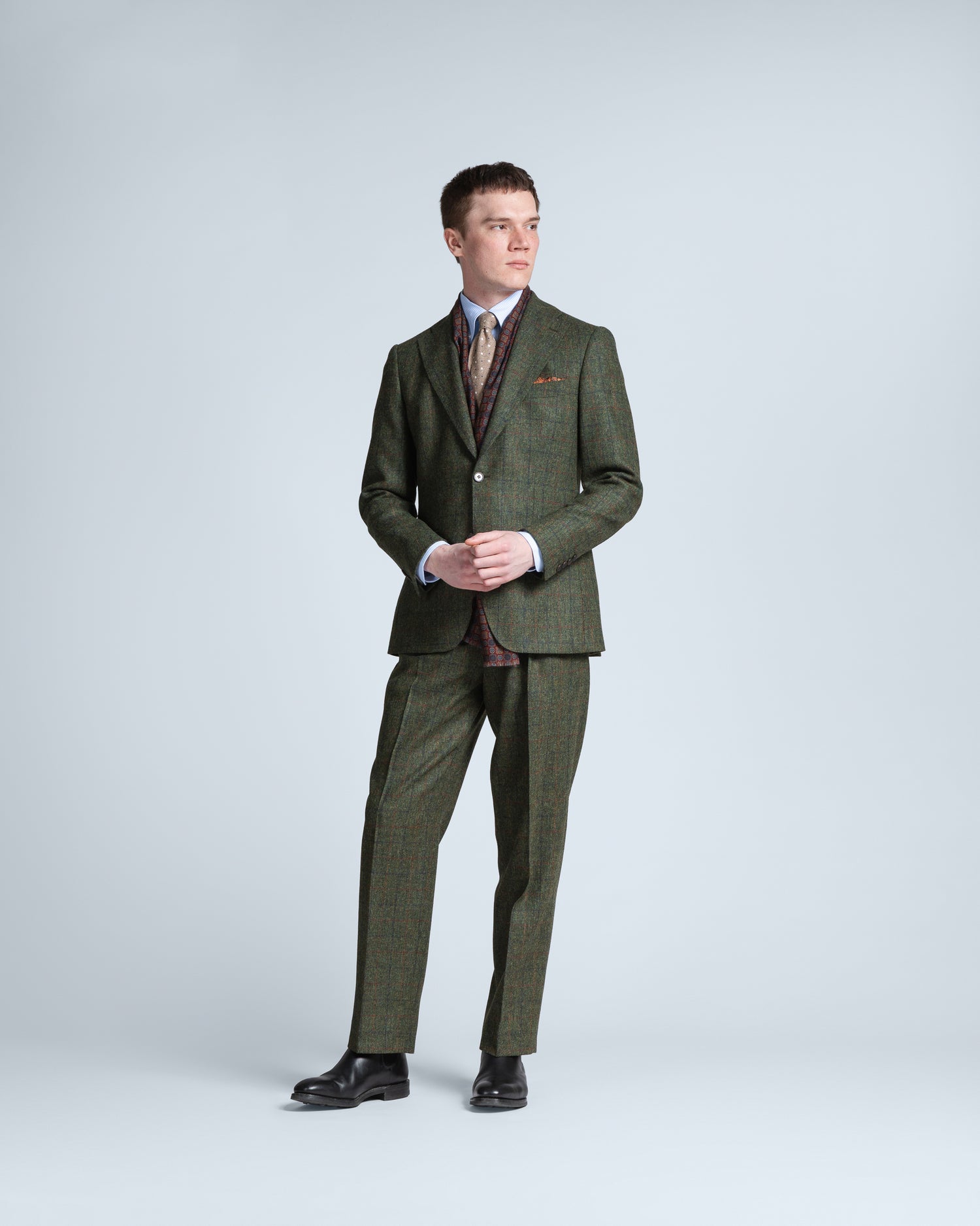 Green Tweed Suit in Wool (10277334778186)