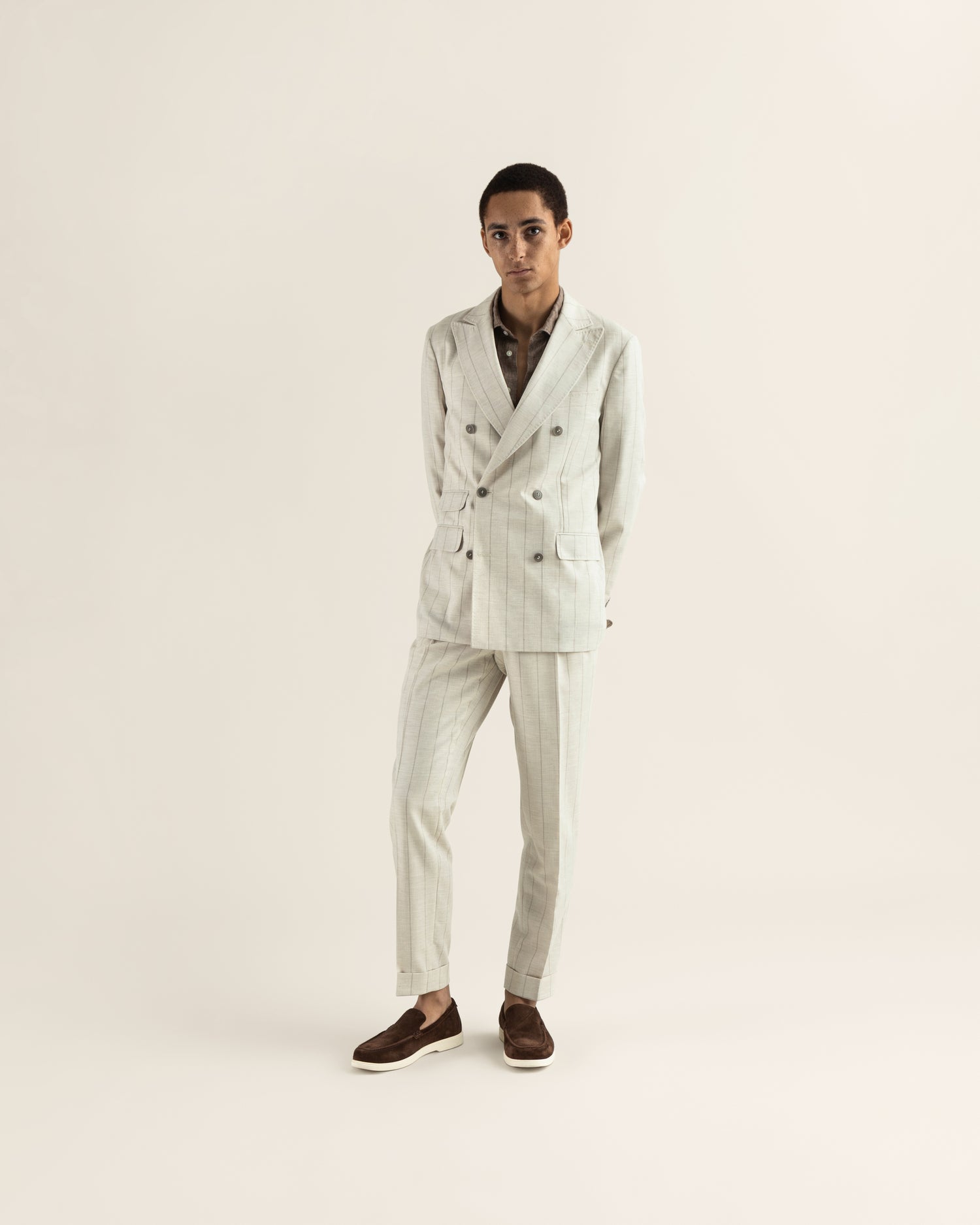 Off-White Suit With Stripe