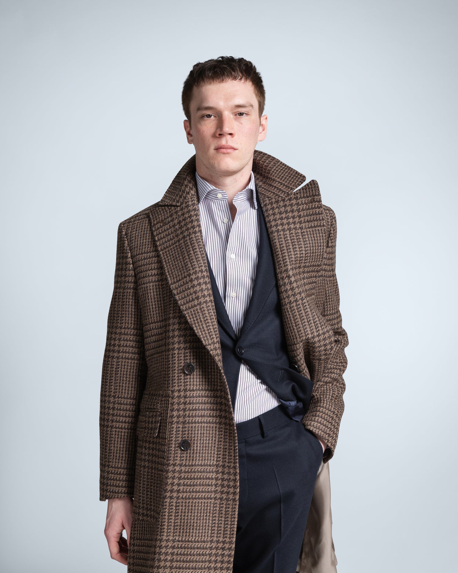 Glencheck Overcoat in Mocca Brown (10277285953866)