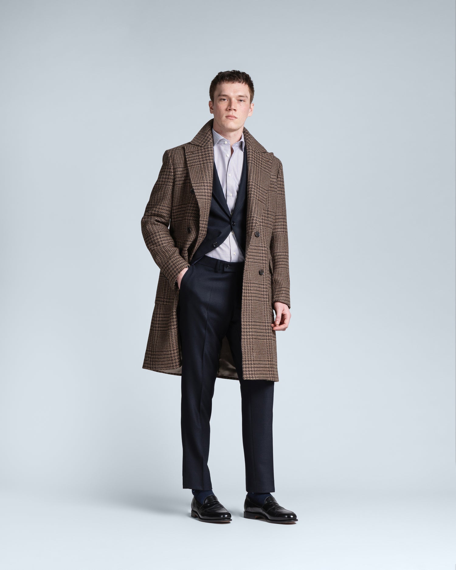Glencheck Overcoat in Mocca Brown (10277285953866)