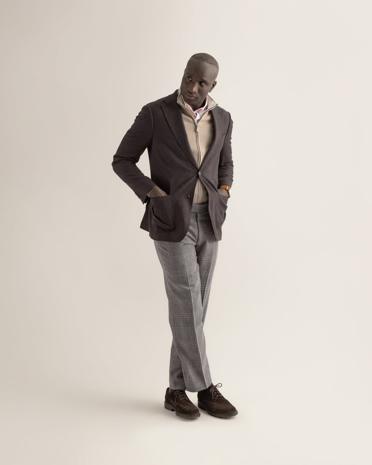 Half-lined Blazer in Brown